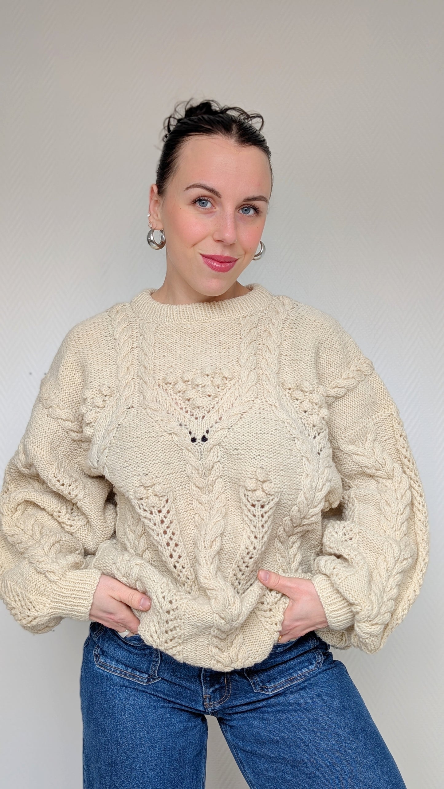 Pull irlandais fait main laine T40-42-44