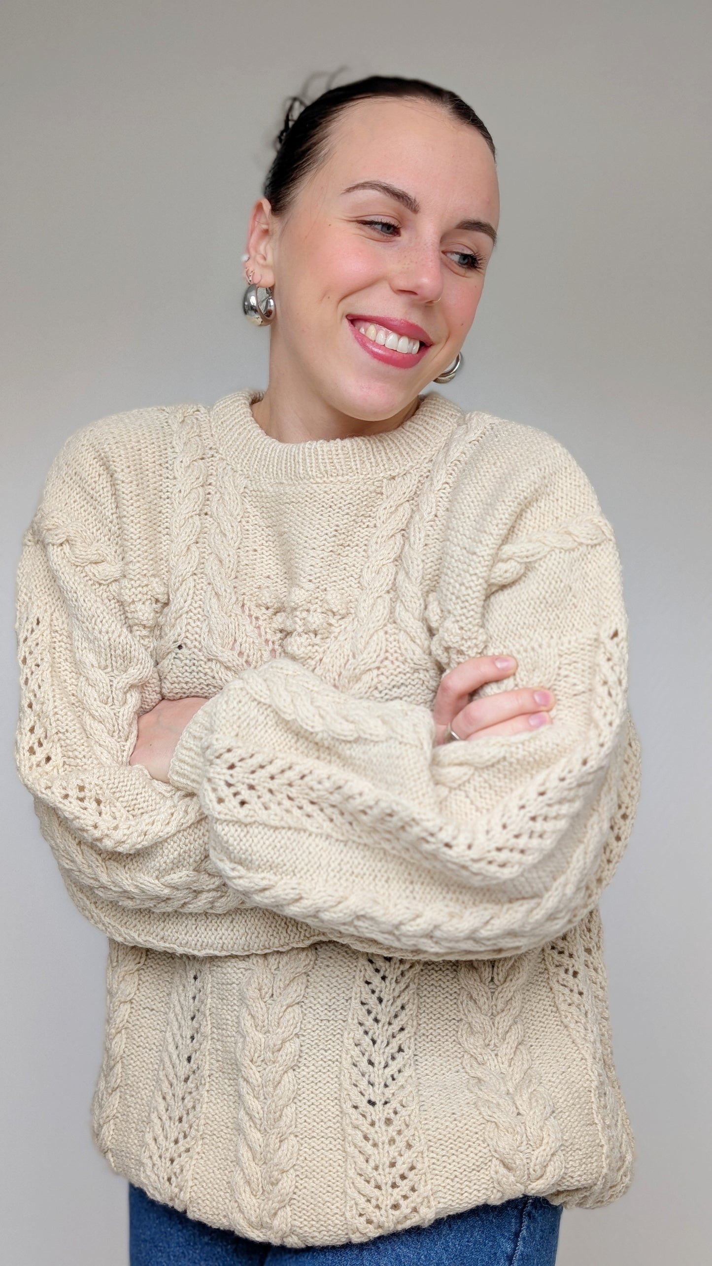 Pull irlandais fait main laine T40-42-44