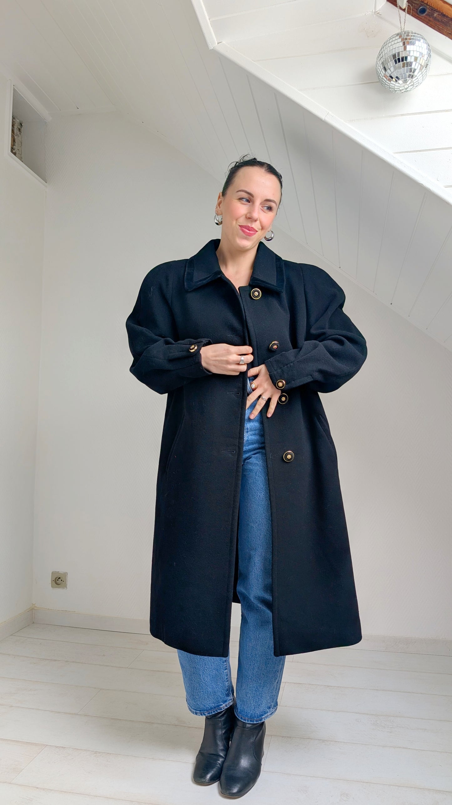 Manteau 80s laine et cachemire T40-42