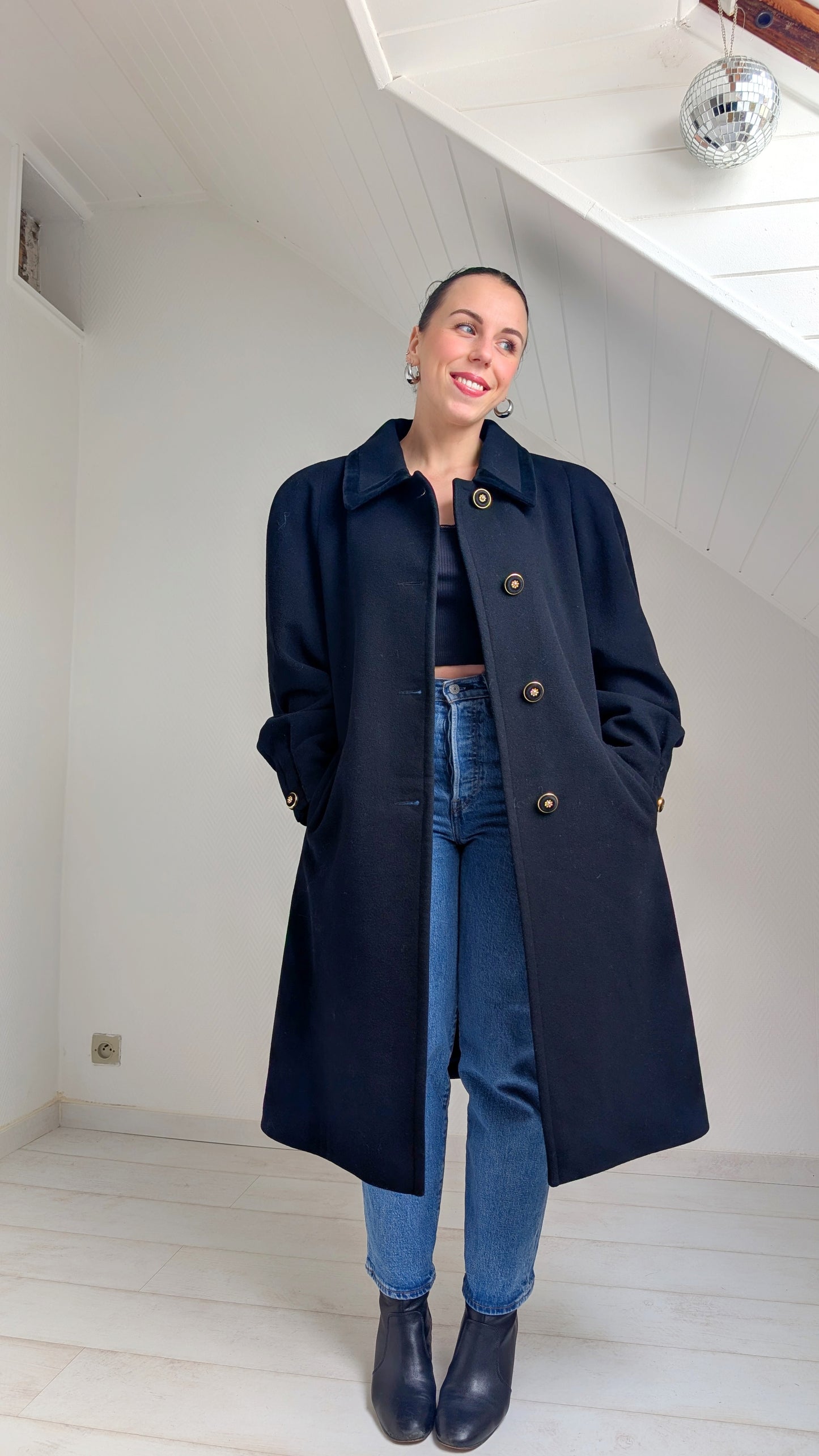 Manteau 80s laine et cachemire T40-42