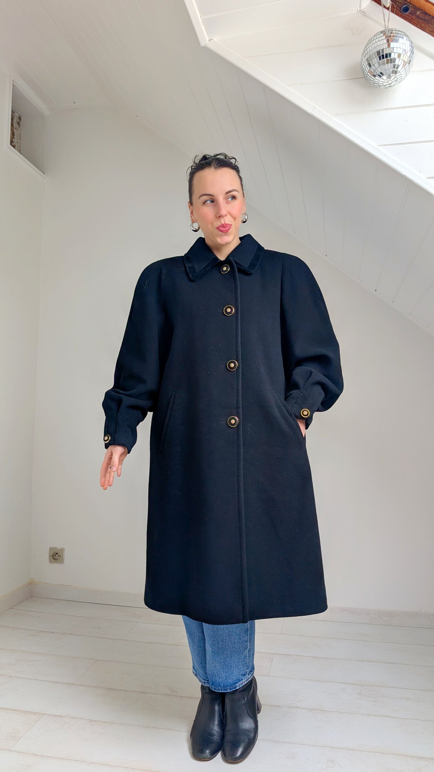 Manteau 80s laine et cachemire T40-42