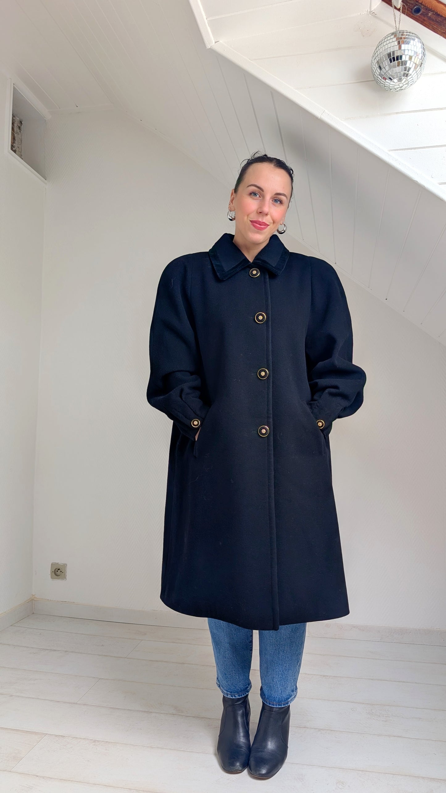 Manteau 80s laine et cachemire T40-42