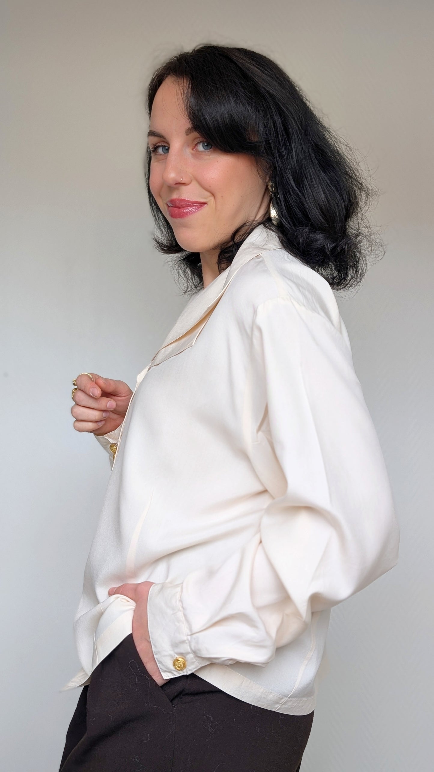 Blouse soie 80s T42-44