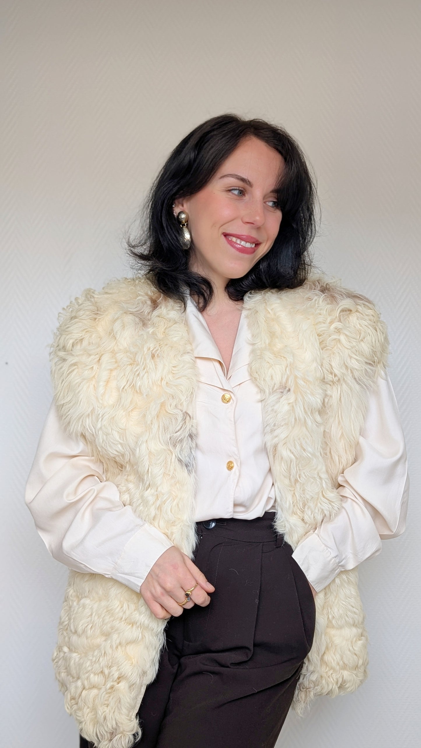 Veste sans manches mouton frisé 70s T40-42