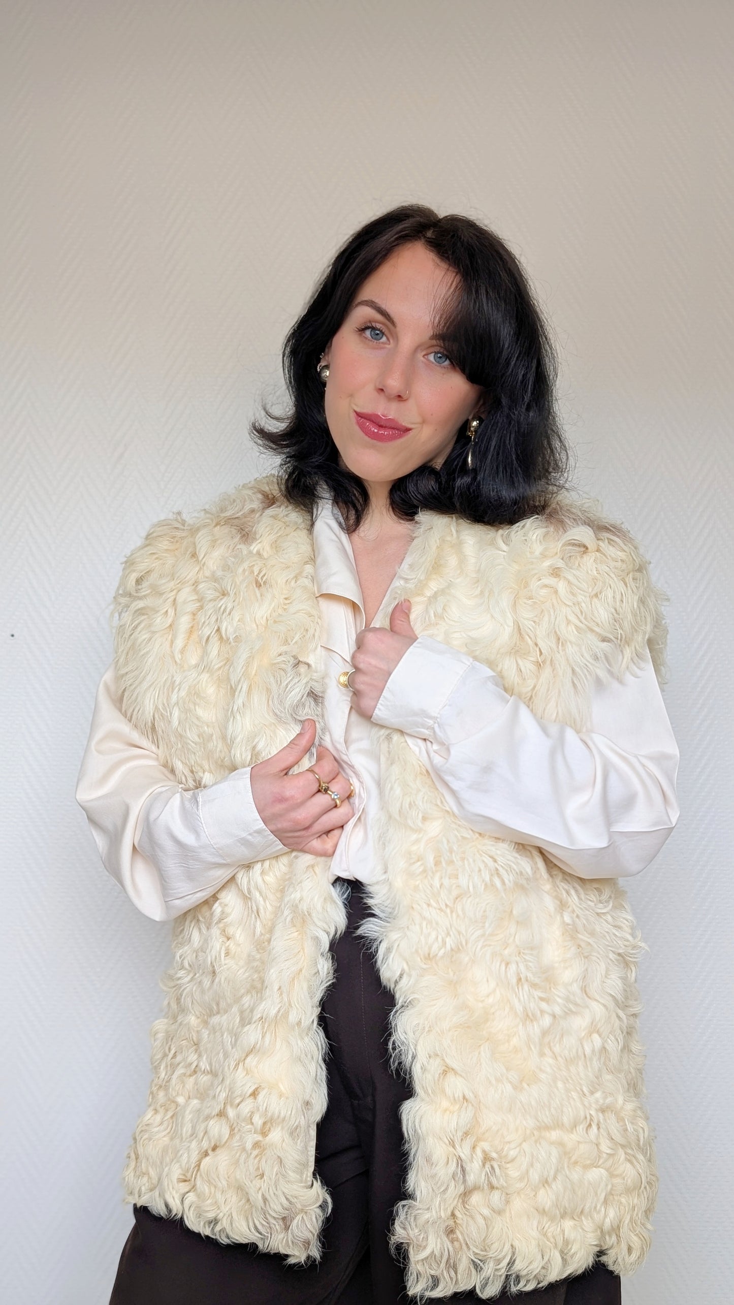 Veste sans manches mouton frisé 70s T40-42