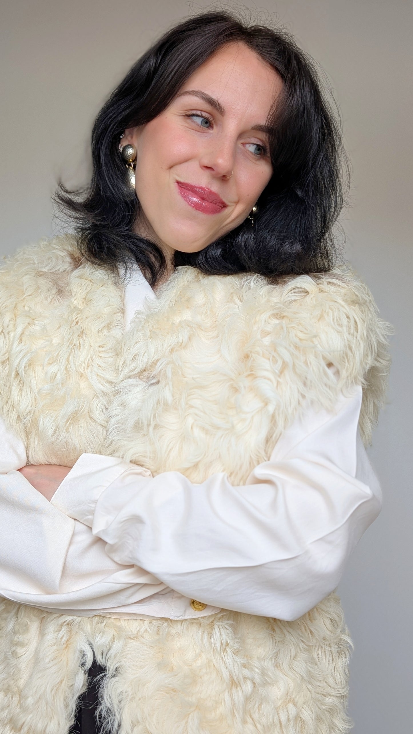 Veste sans manches mouton frisé 70s T40-42