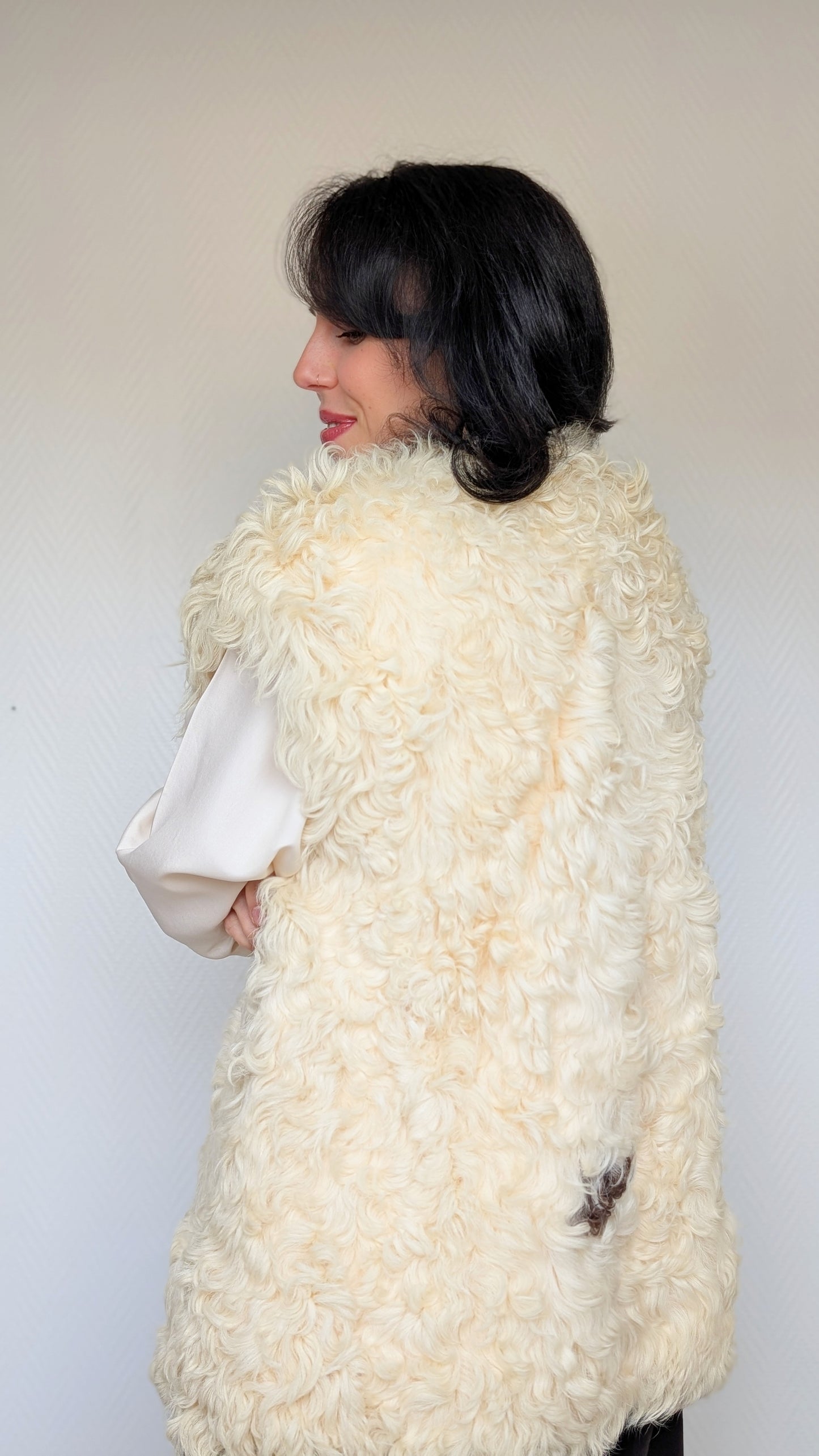 Veste sans manches mouton frisé 70s T40-42