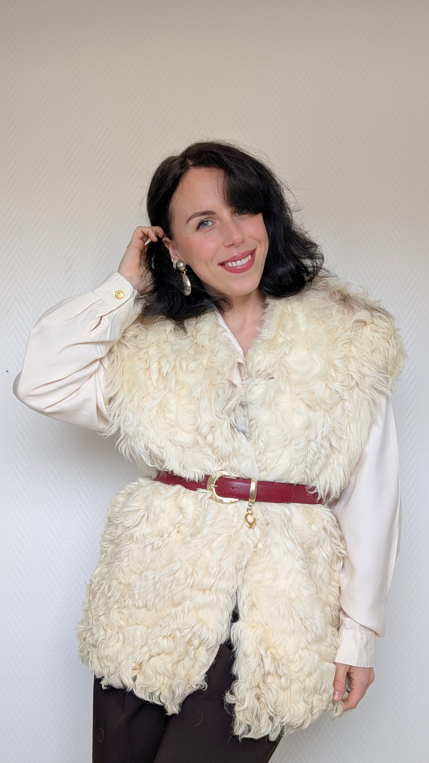 Veste sans manches mouton frisé 70s T40-42