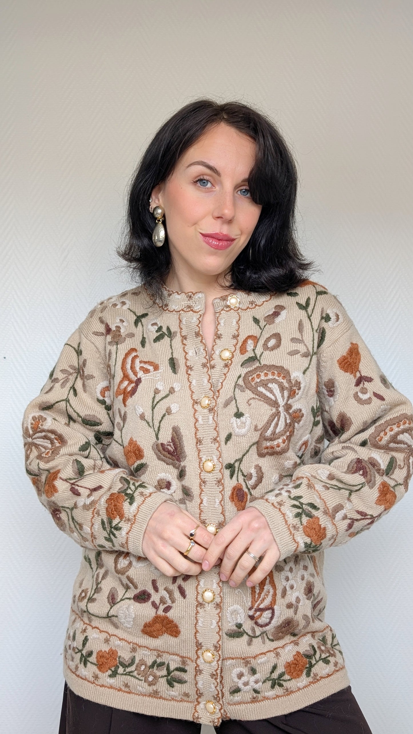 Cardigan 80s pure laine T 40-42