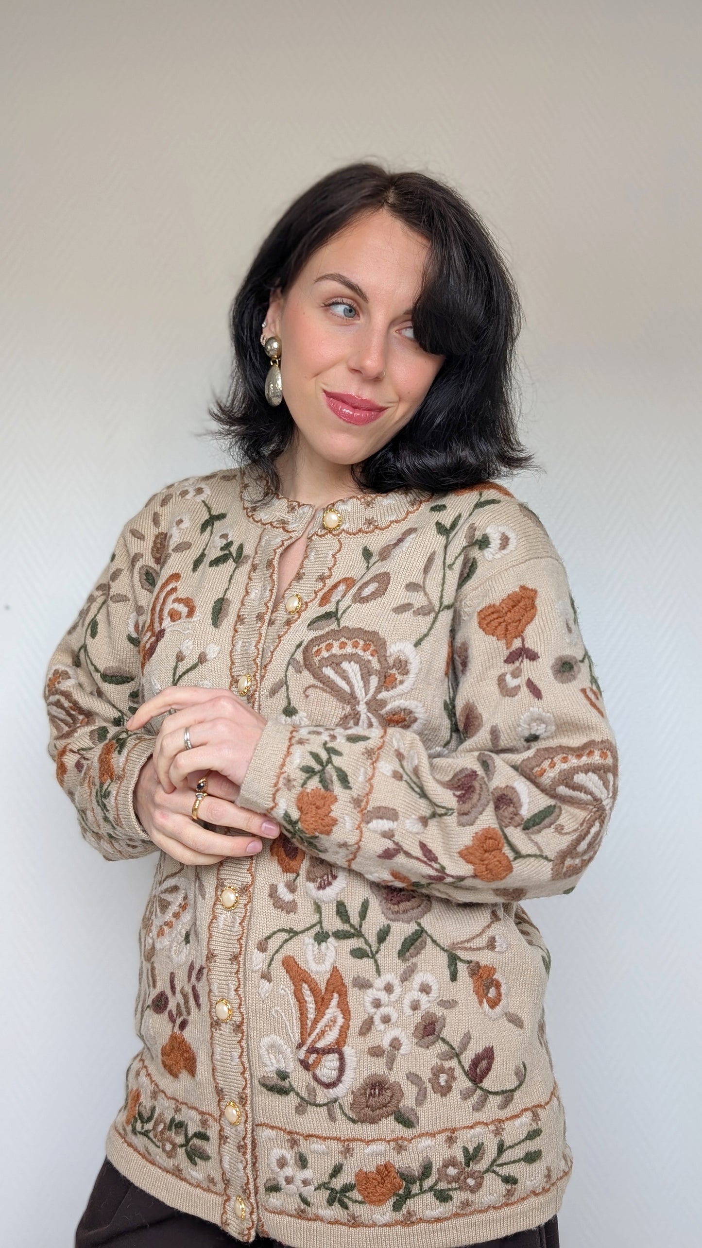 Cardigan 80s pure laine T 40-42