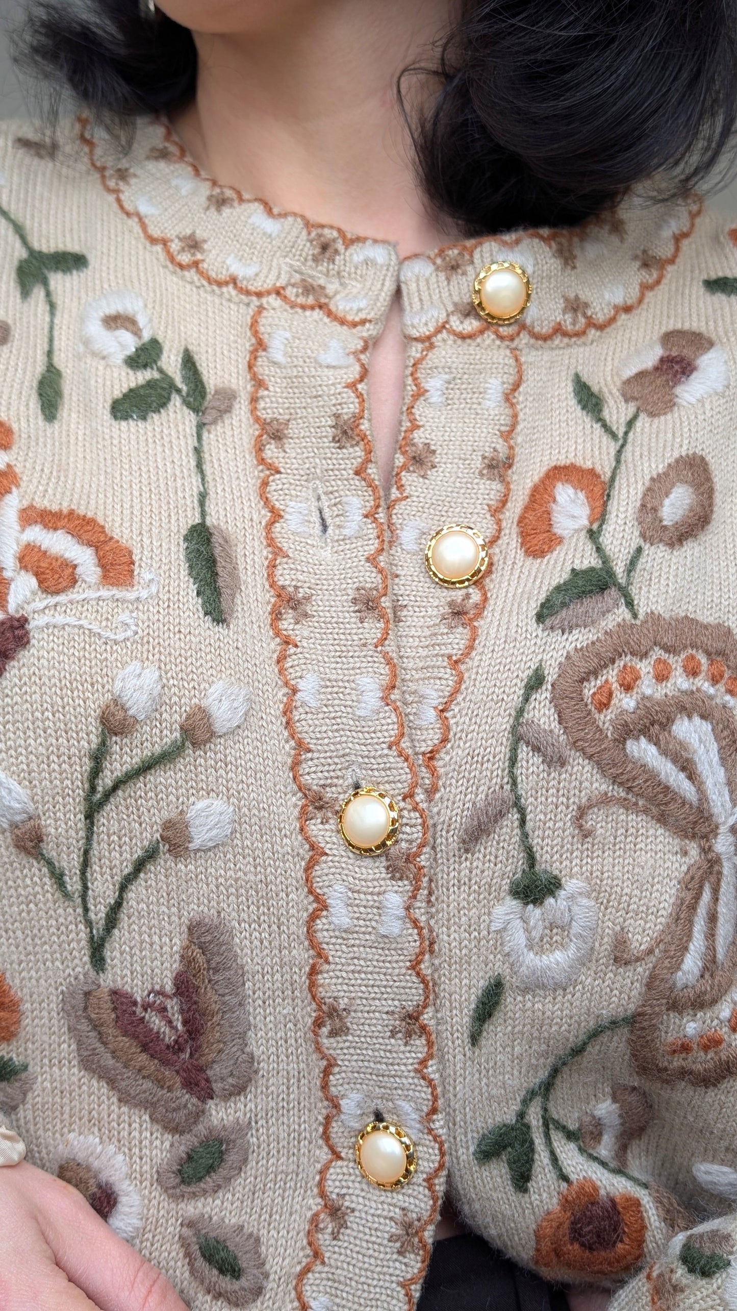 Cardigan 80s pure laine T 40-42