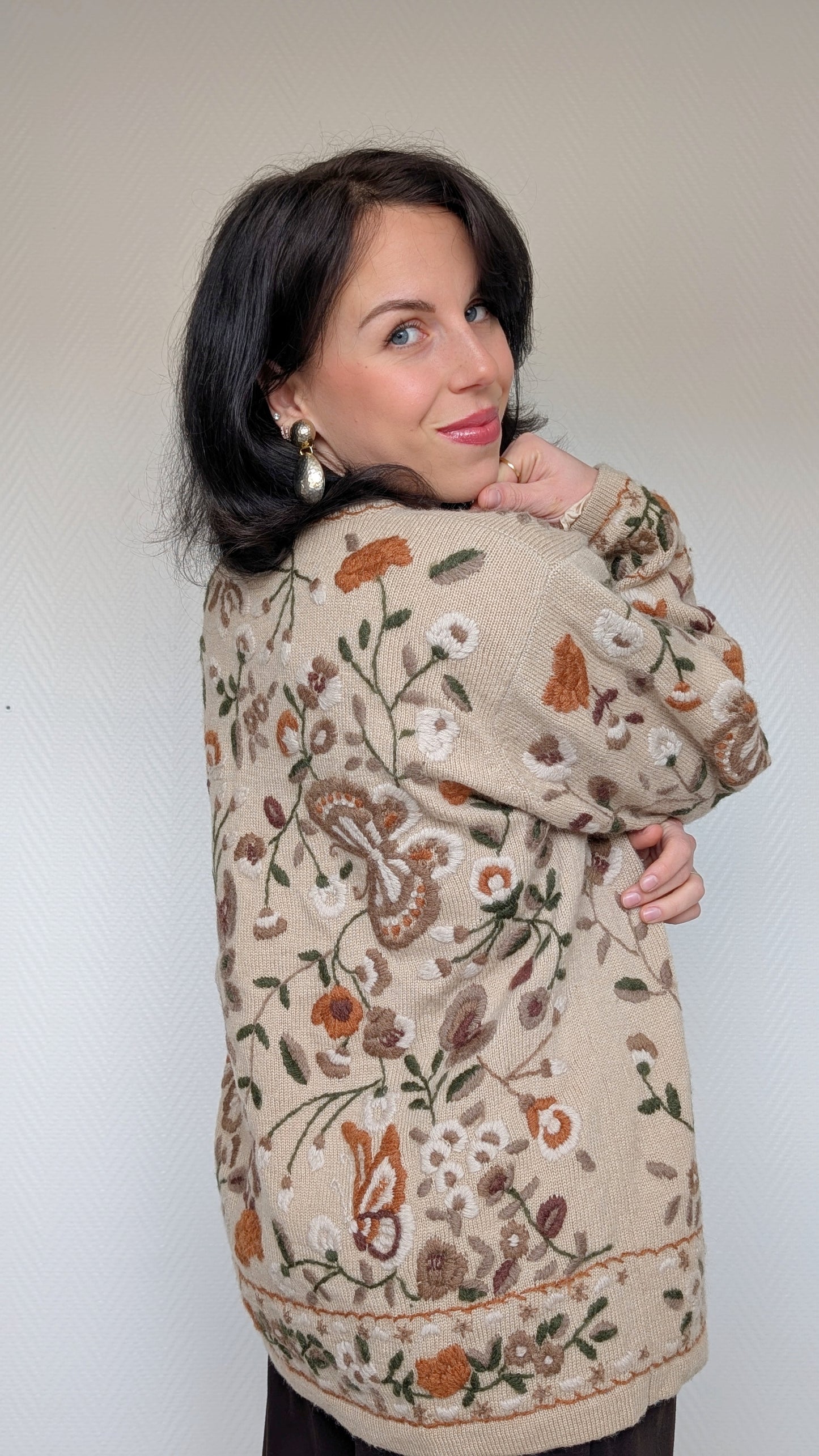 Cardigan 80s pure laine T 40-42