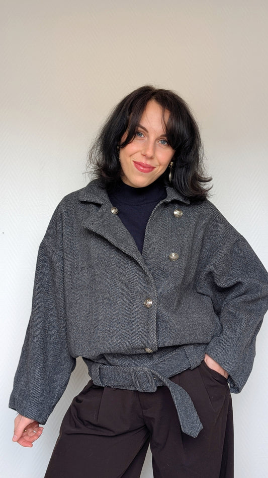 Veste bombers laine 80s du 38 au 42