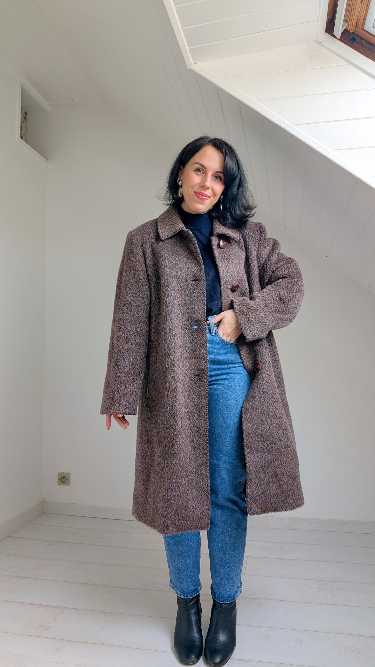 Manteau pure laine lama T40-42