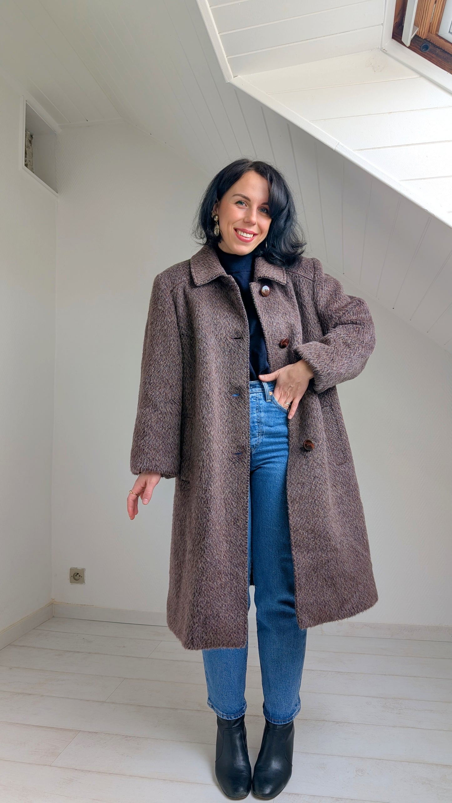 Manteau pure laine lama T40-42