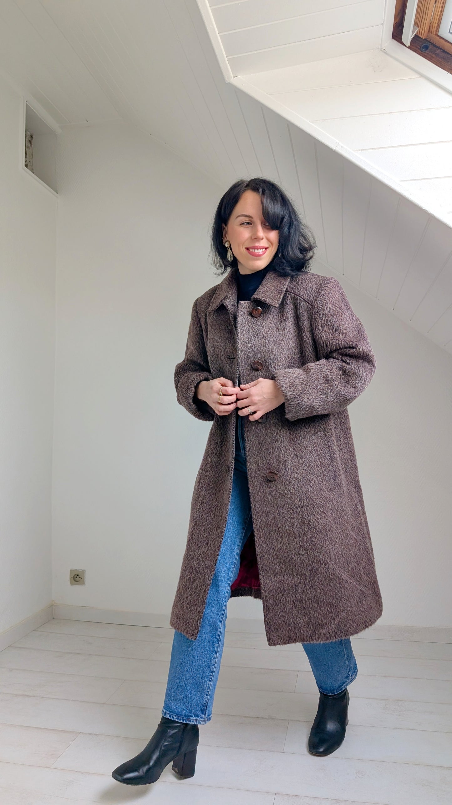 Manteau pure laine lama T40-42