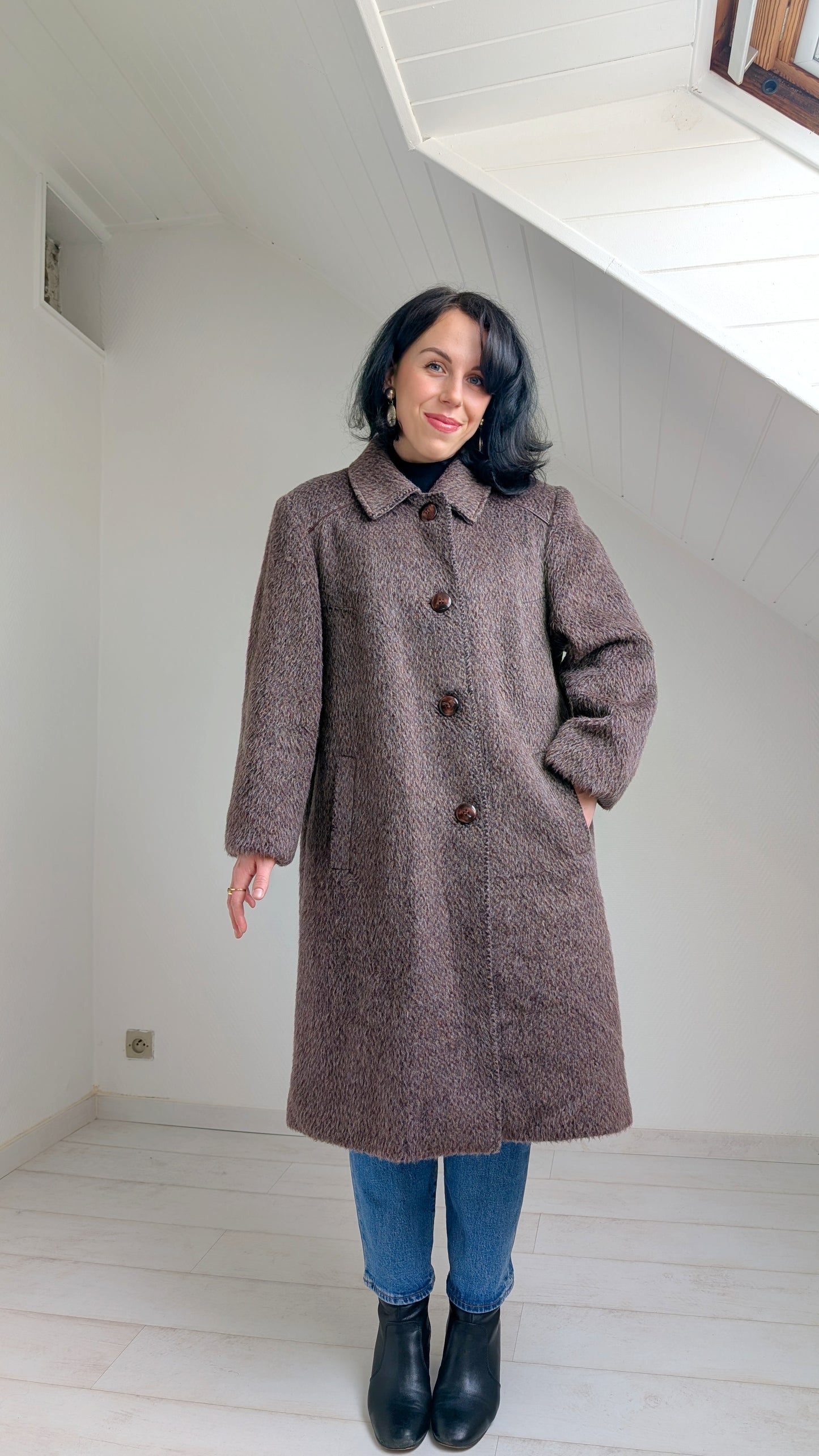 Manteau pure laine lama T40-42