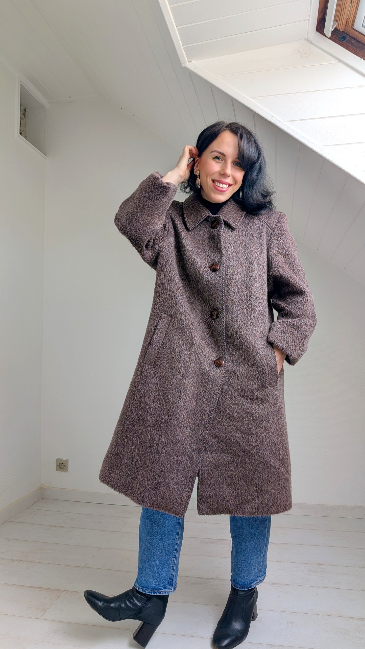 Manteau pure laine lama T40-42