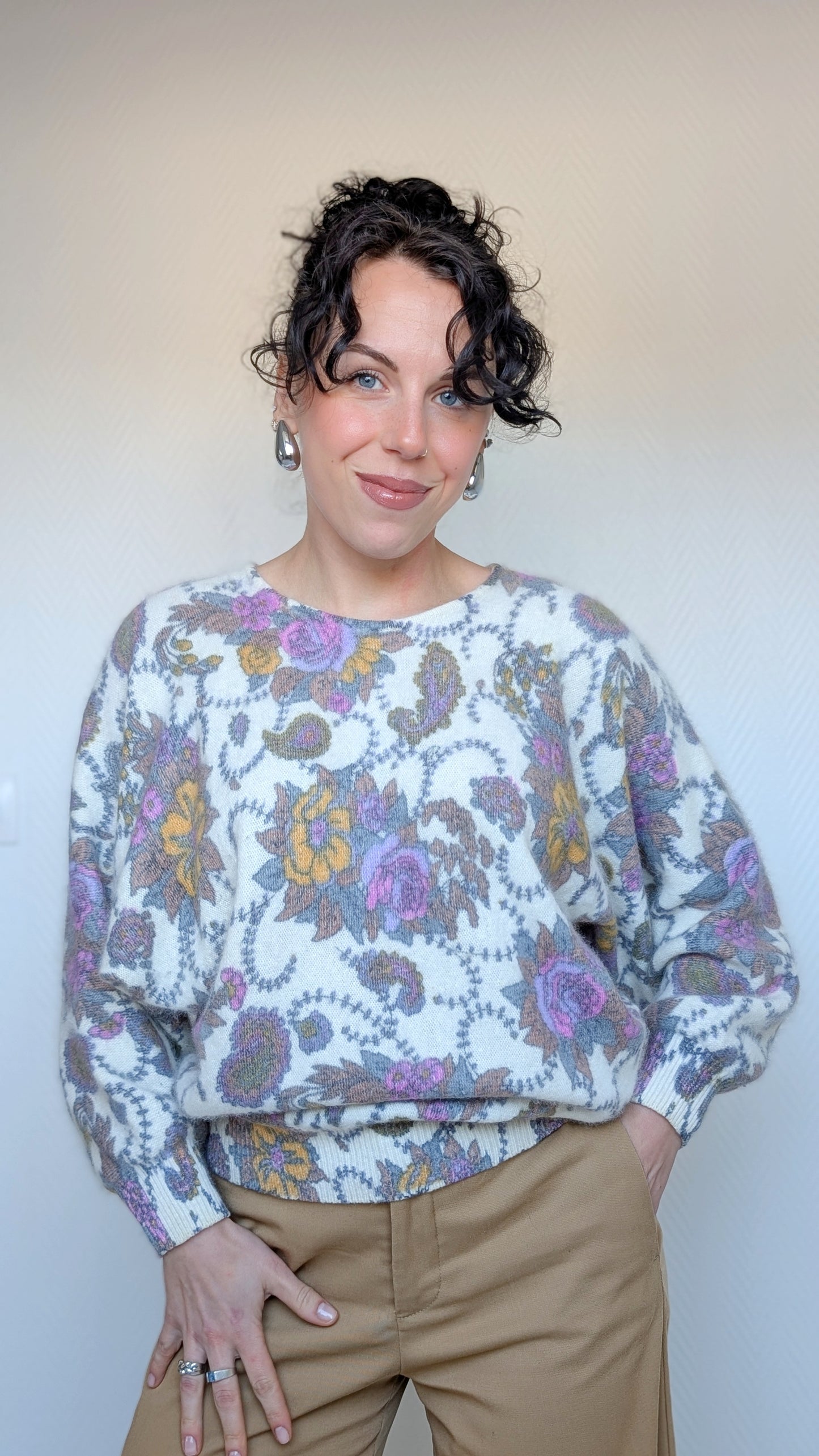 Pull laine et angora 80s taille du 34 au 42