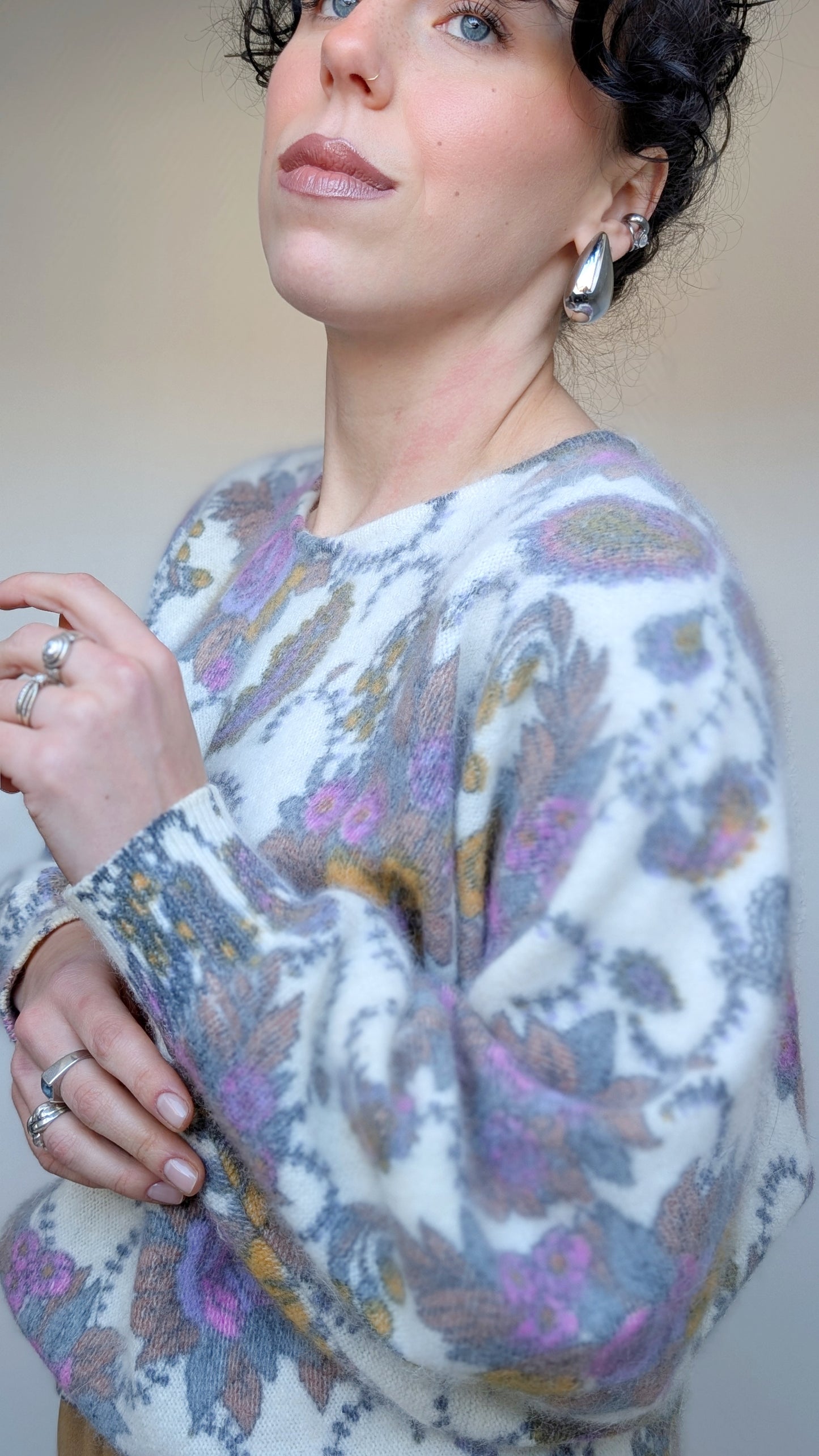 Pull laine et angora 80s taille du 34 au 42