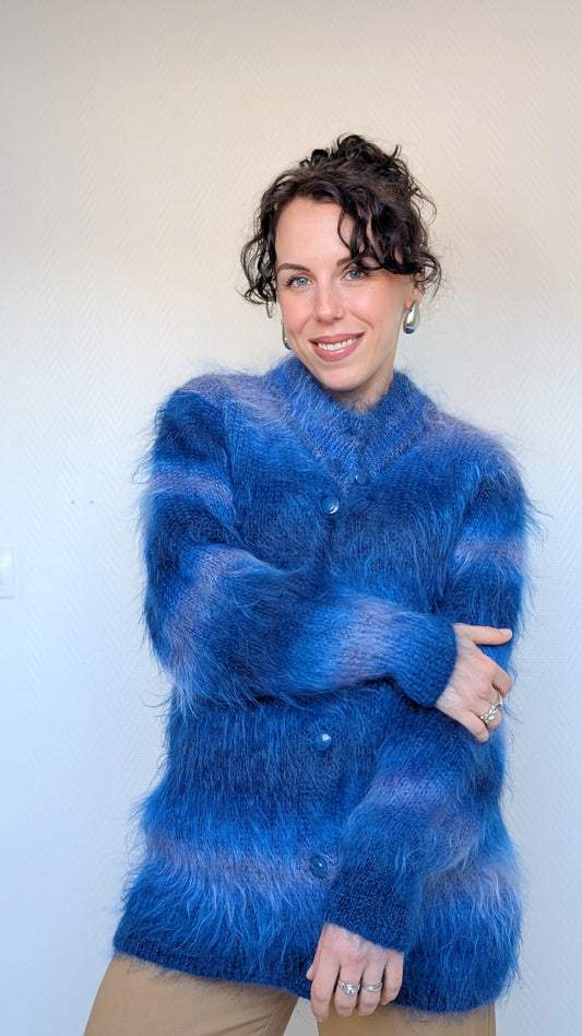 Cardigan mohair 80s T40-42