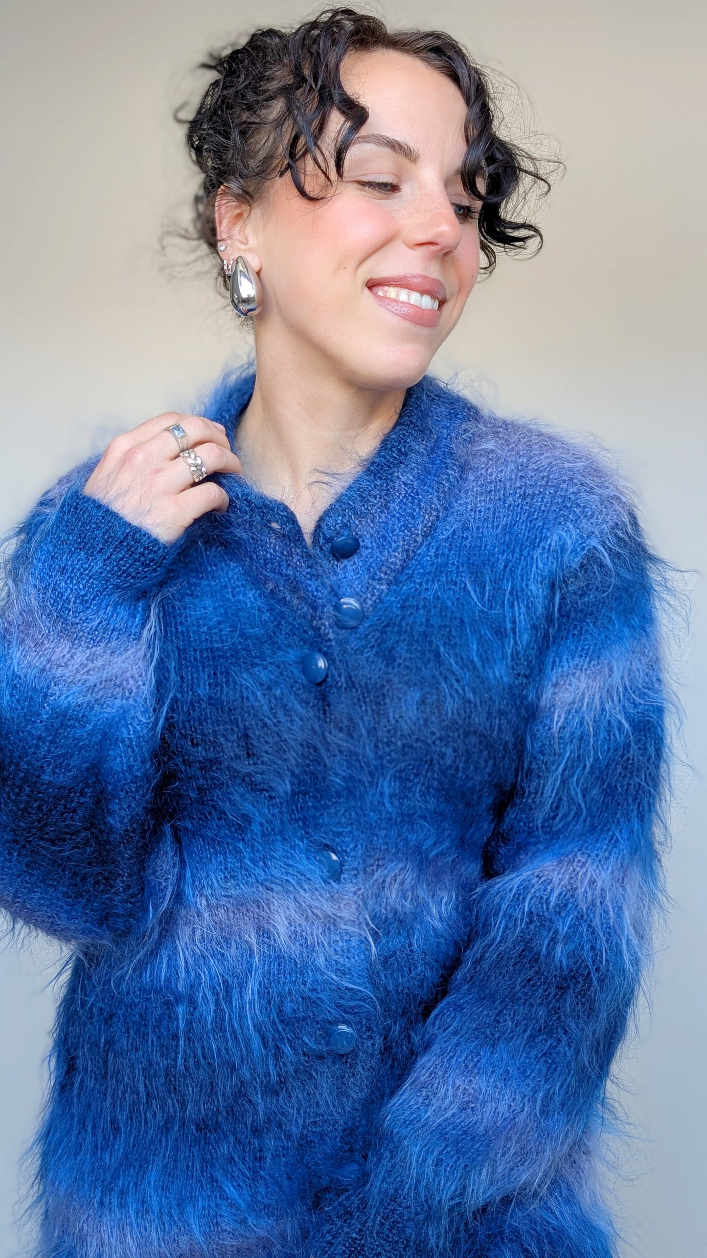 Cardigan mohair 80s T40-42