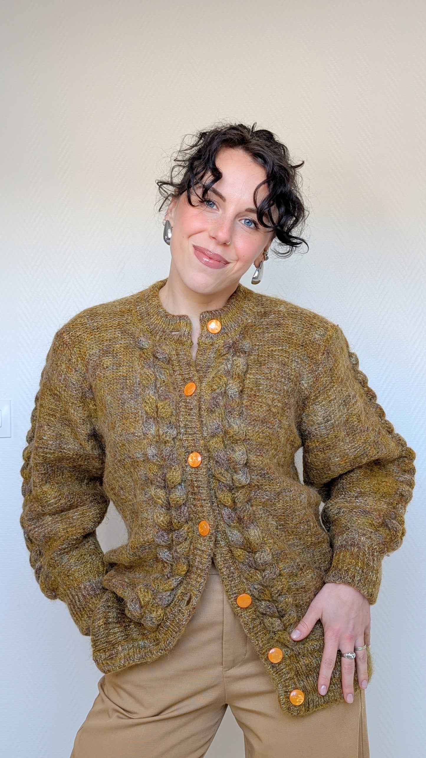 Cardigan 80s laine et mohair T40-42