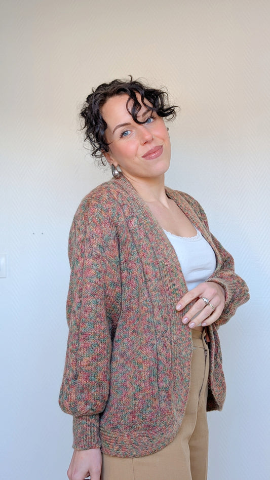 Cardigan laine et mohair 80s T40-42