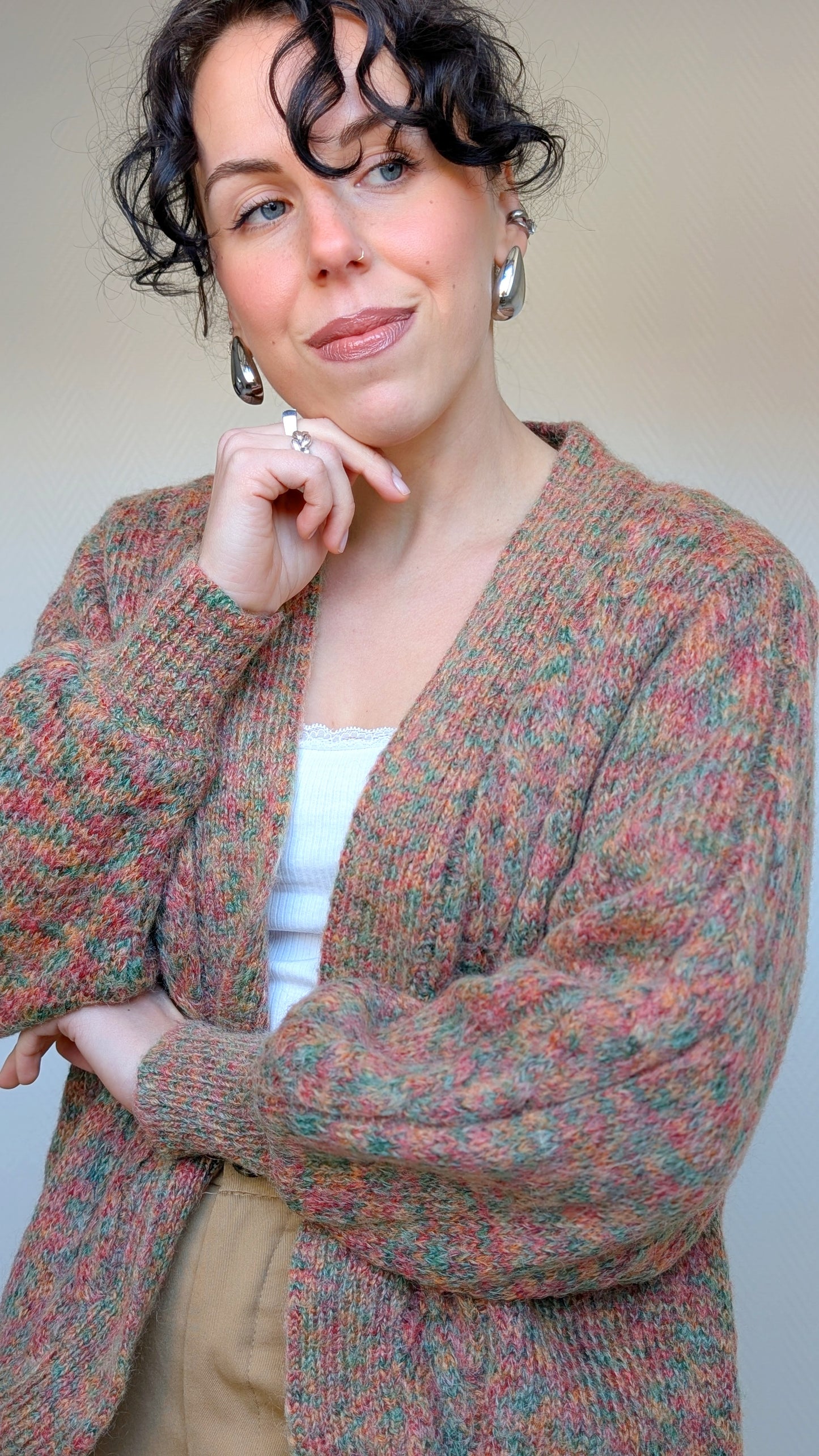 Cardigan laine et mohair 80s T40-42