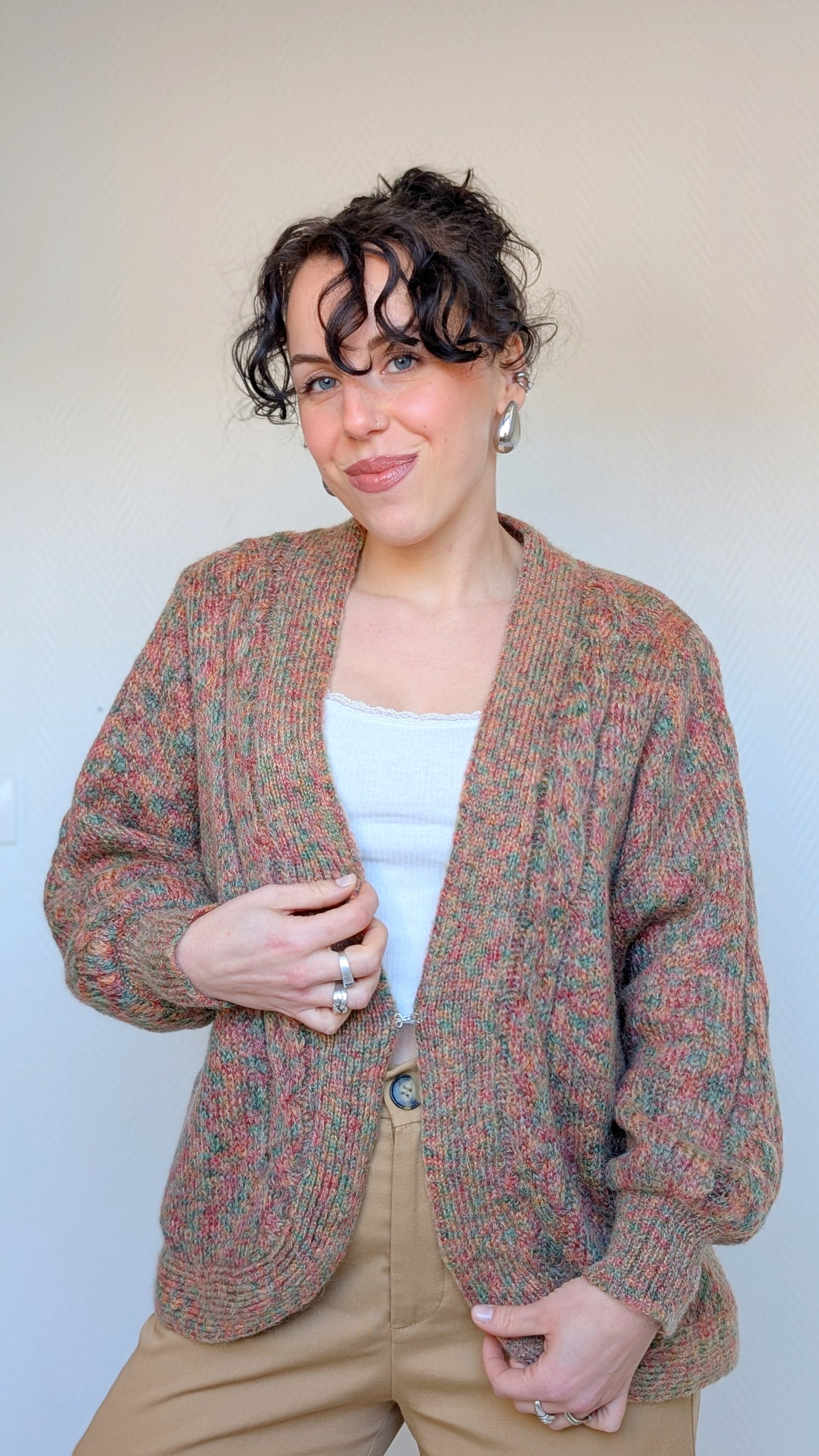 Cardigan laine et mohair 80s T40-42