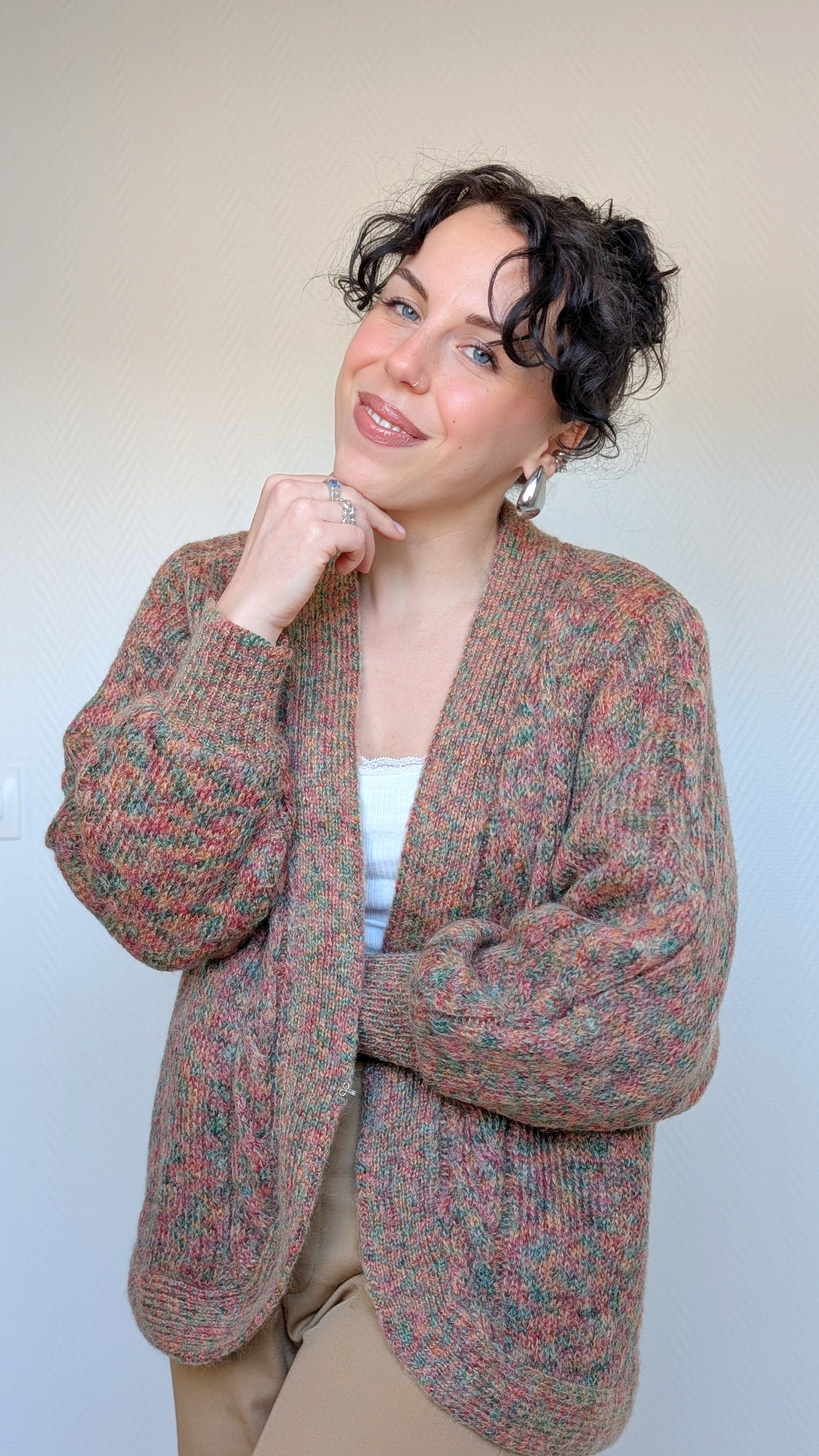 Cardigan laine et mohair 80s T40-42