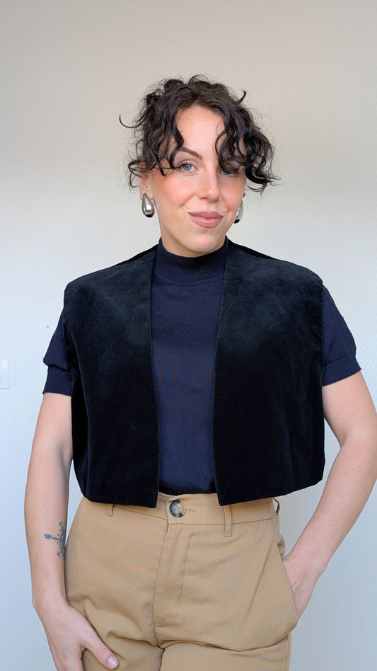 Veste sans manches velours 70s T38-40