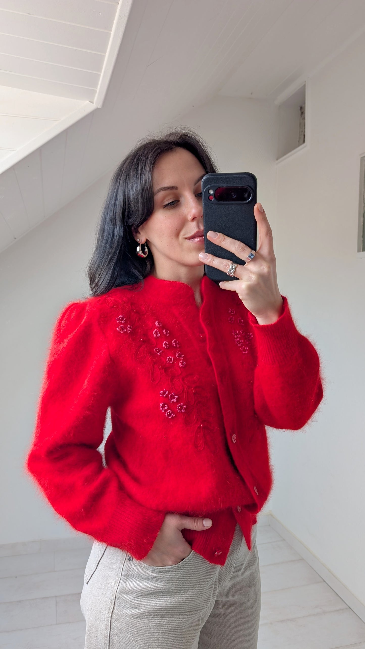 Cardigan angora 80s T36-38