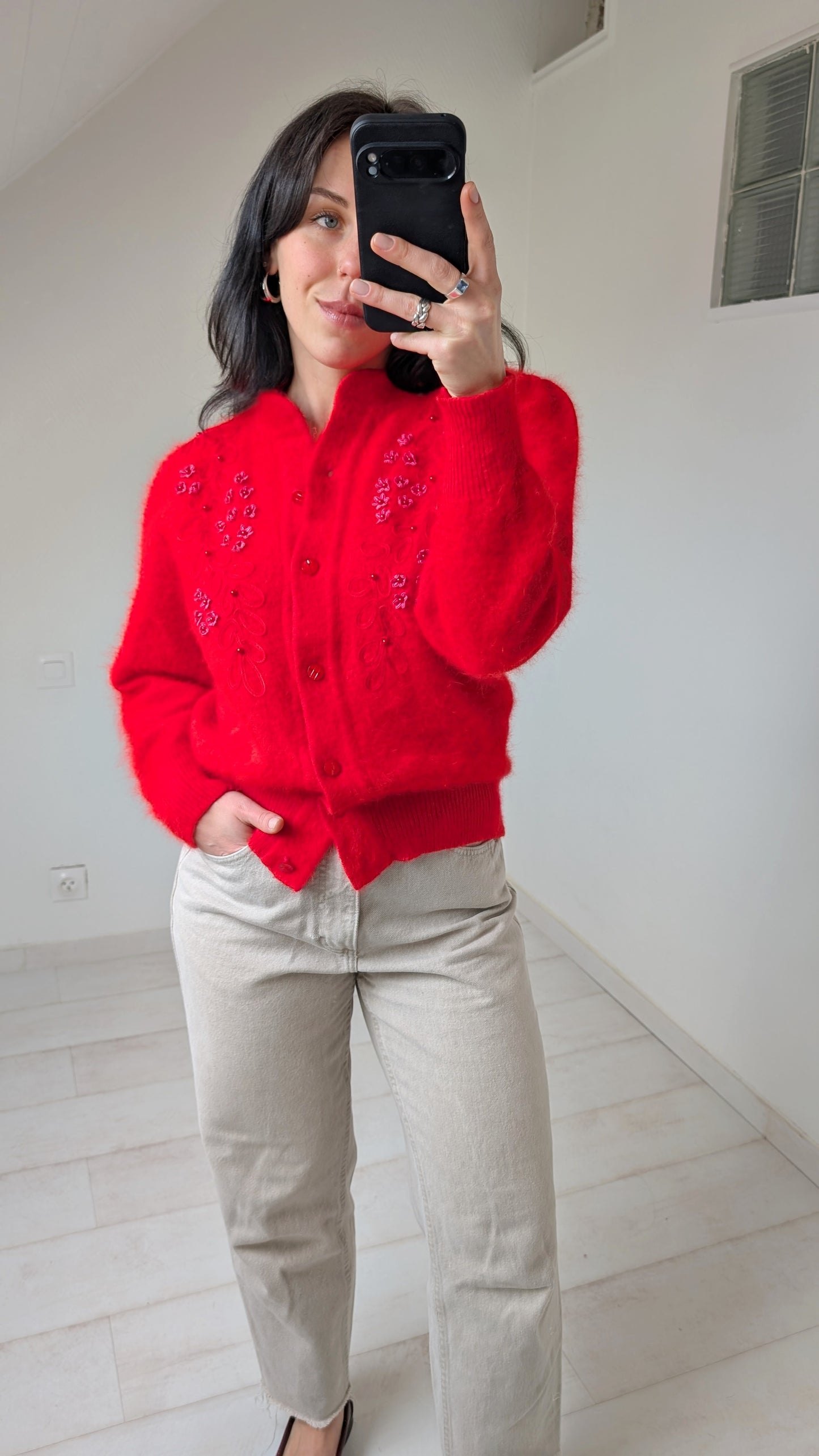 Cardigan angora 80s T36-38