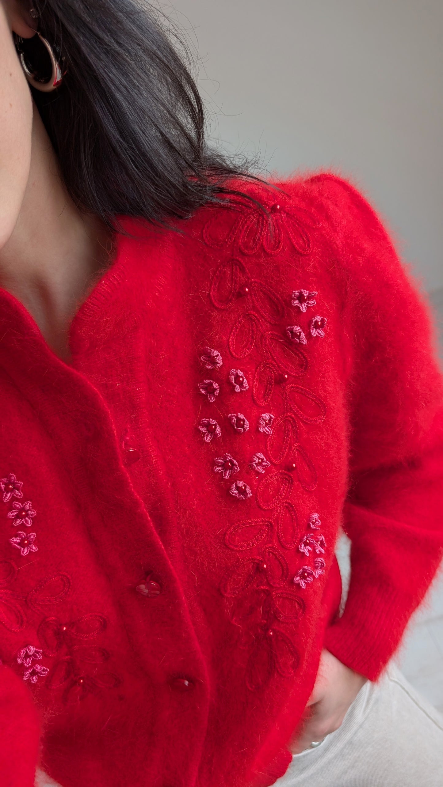 Cardigan angora 80s T36-38