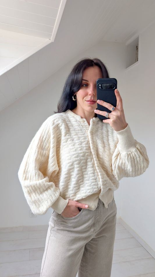 Cardigan laine et angora 80s du 34 au 42
