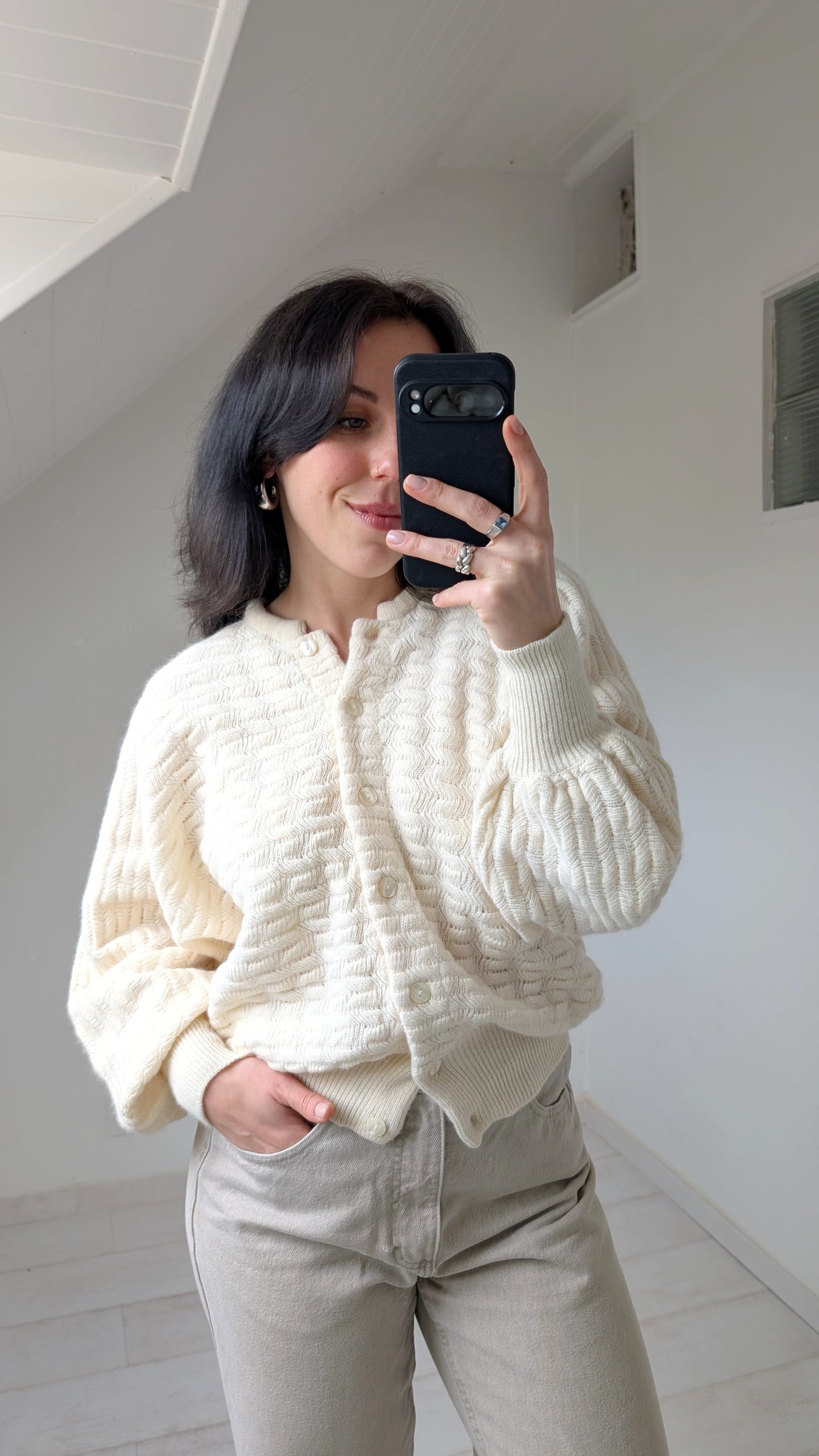 Cardigan laine et angora 80s du 34 au 42