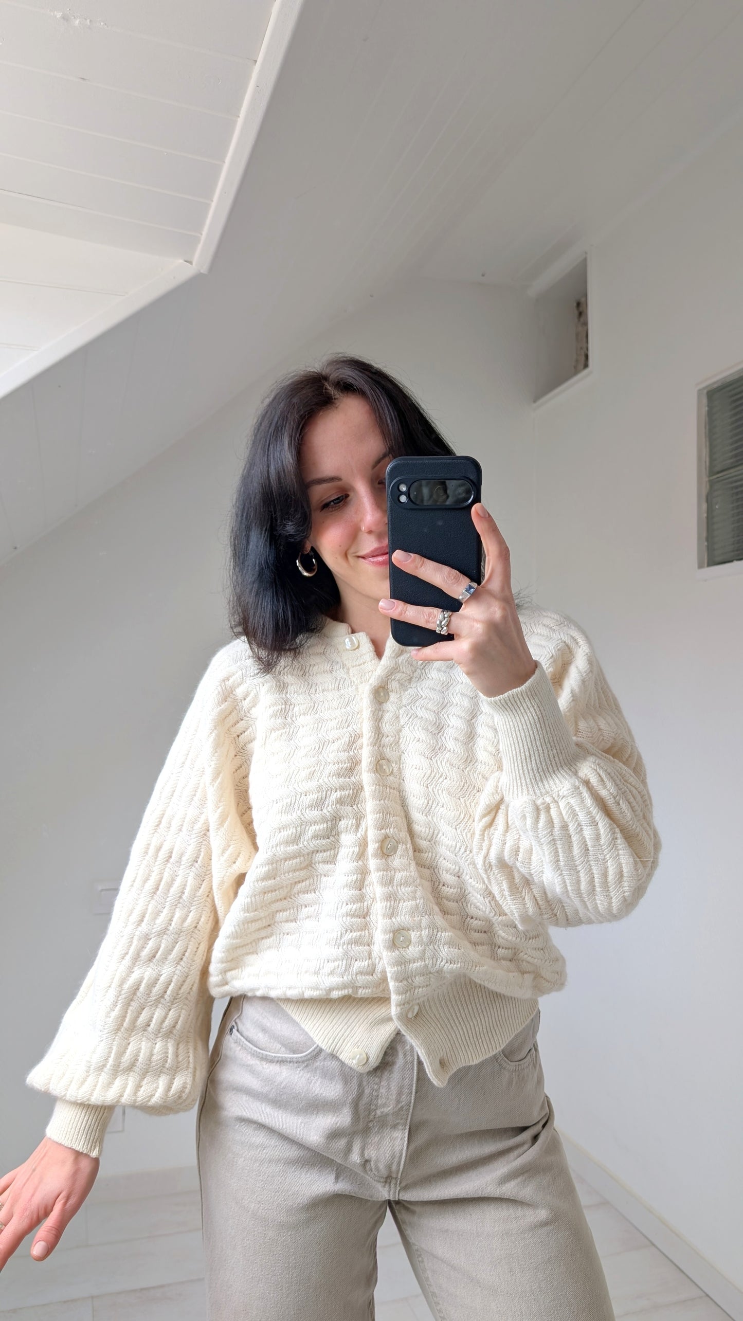 Cardigan laine et angora 80s du 34 au 42