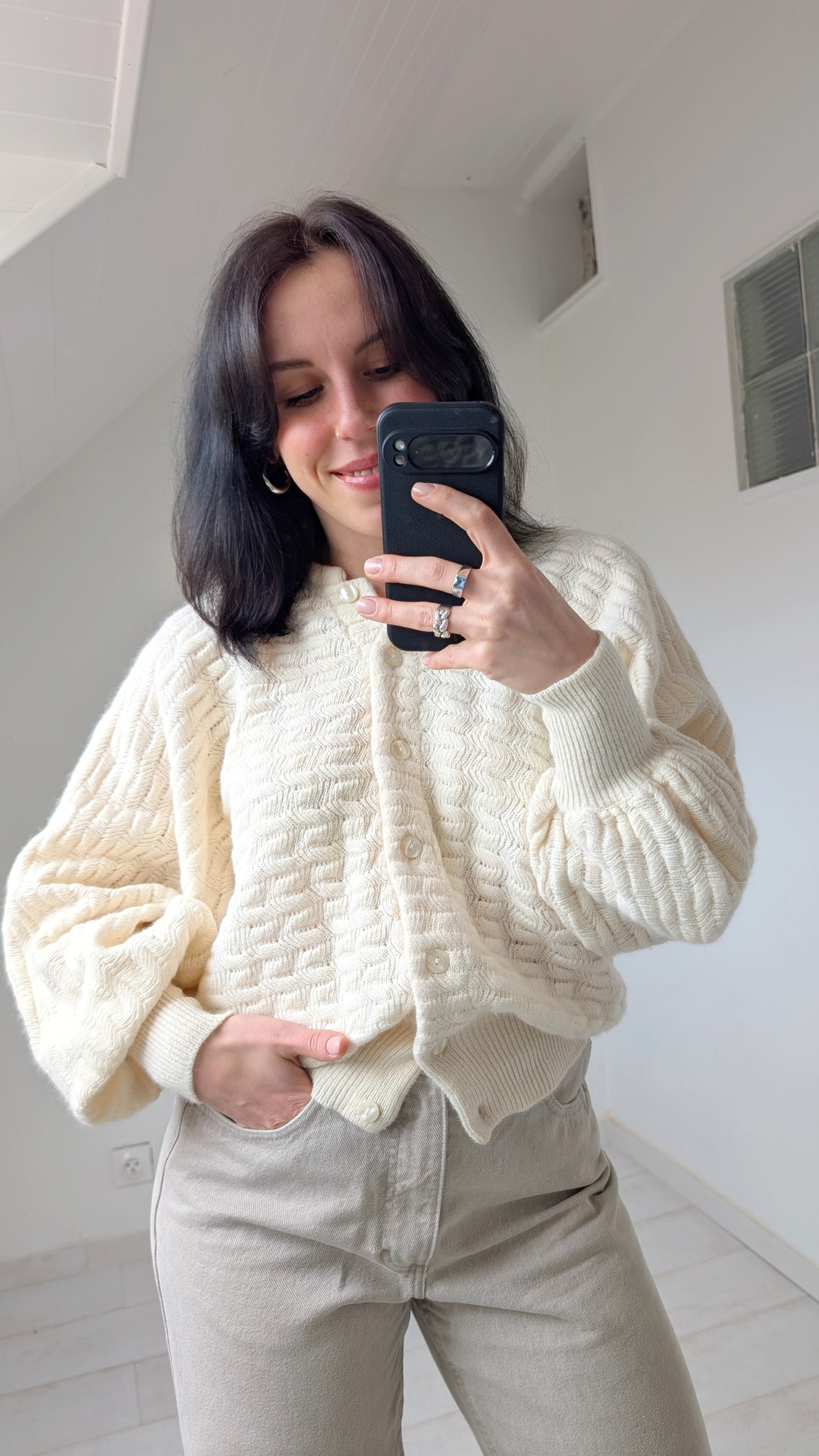 Cardigan laine et angora 80s du 34 au 42