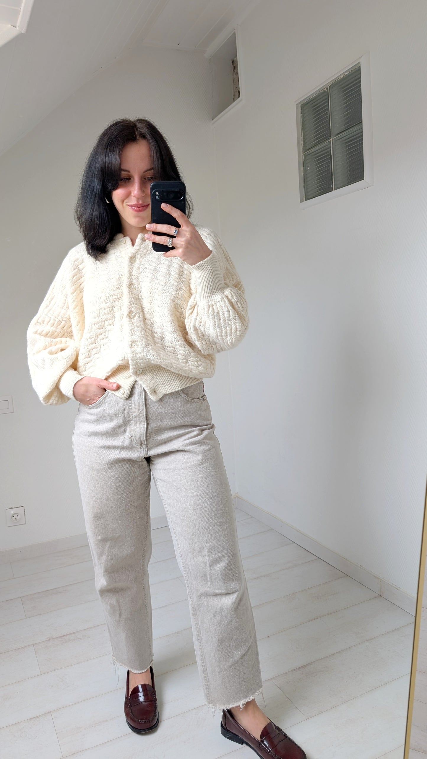 Cardigan laine et angora 80s du 34 au 42