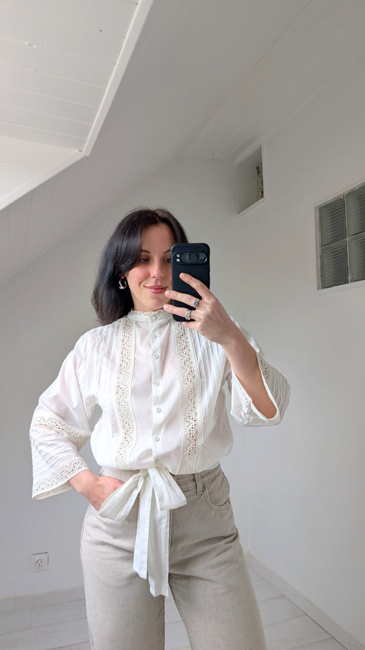 Blouse coton broderies T 36-38-40