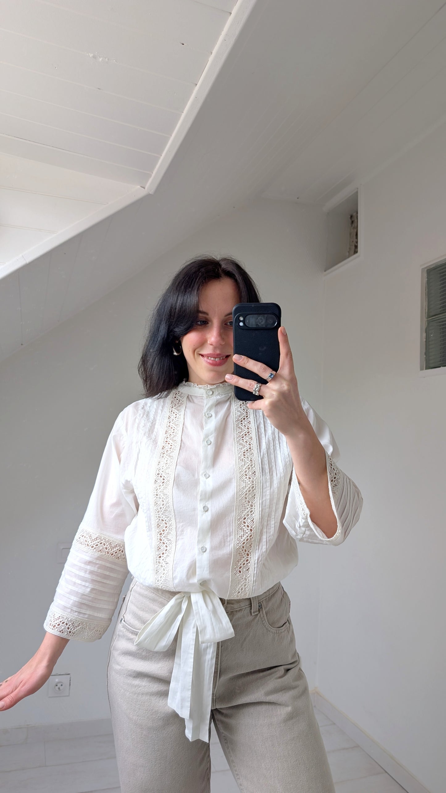 Blouse coton broderies T 36-38-40