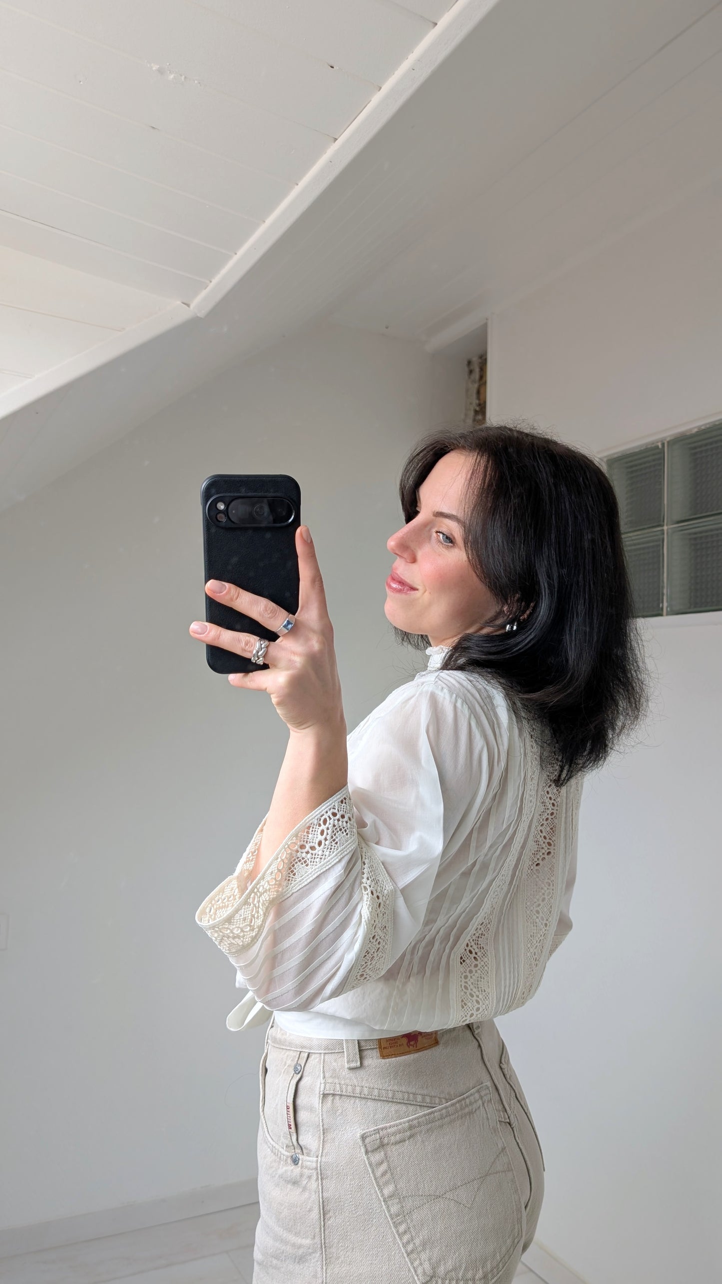 Blouse coton broderies T 36-38-40