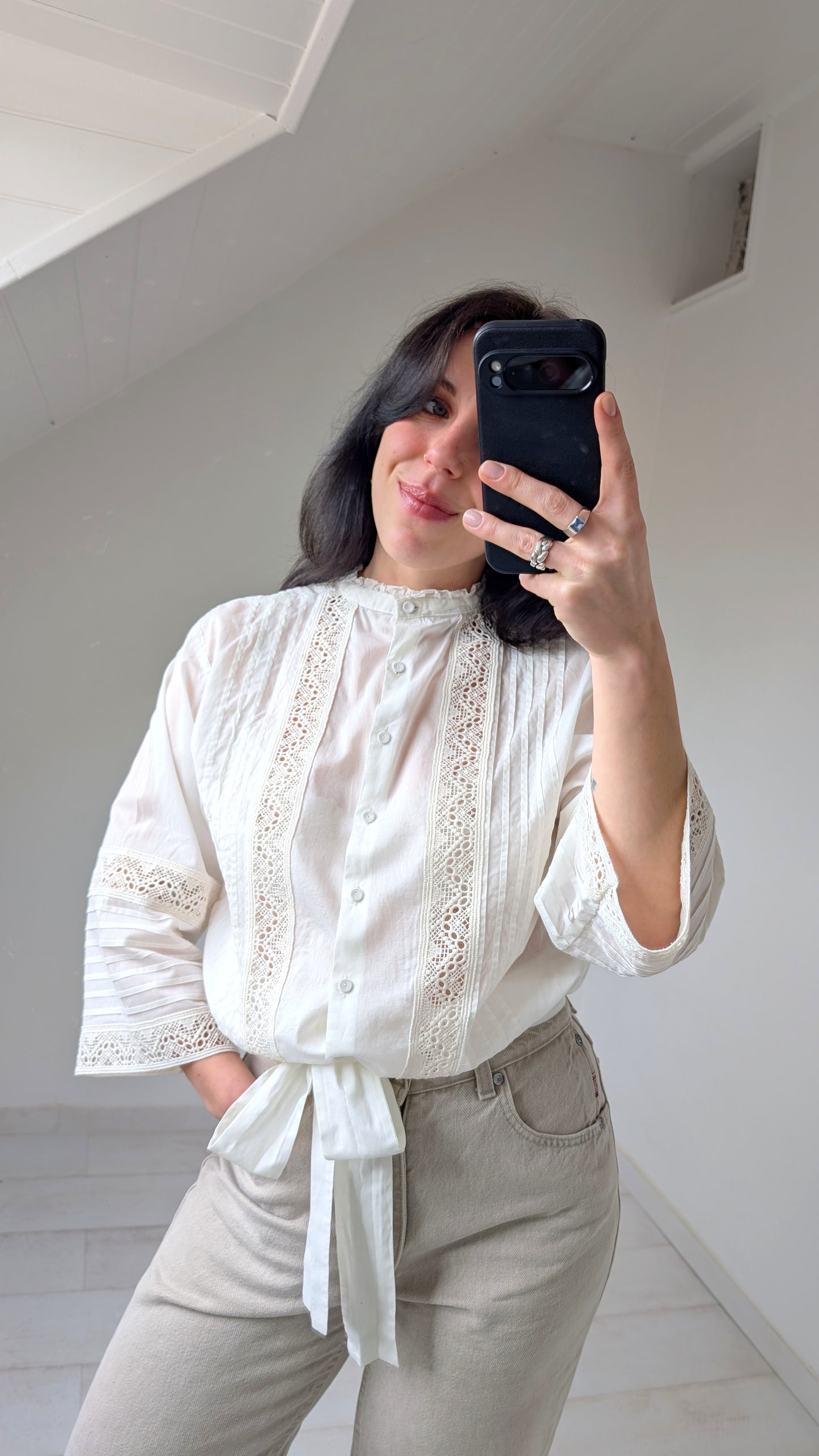 Blouse coton broderies T 36-38-40