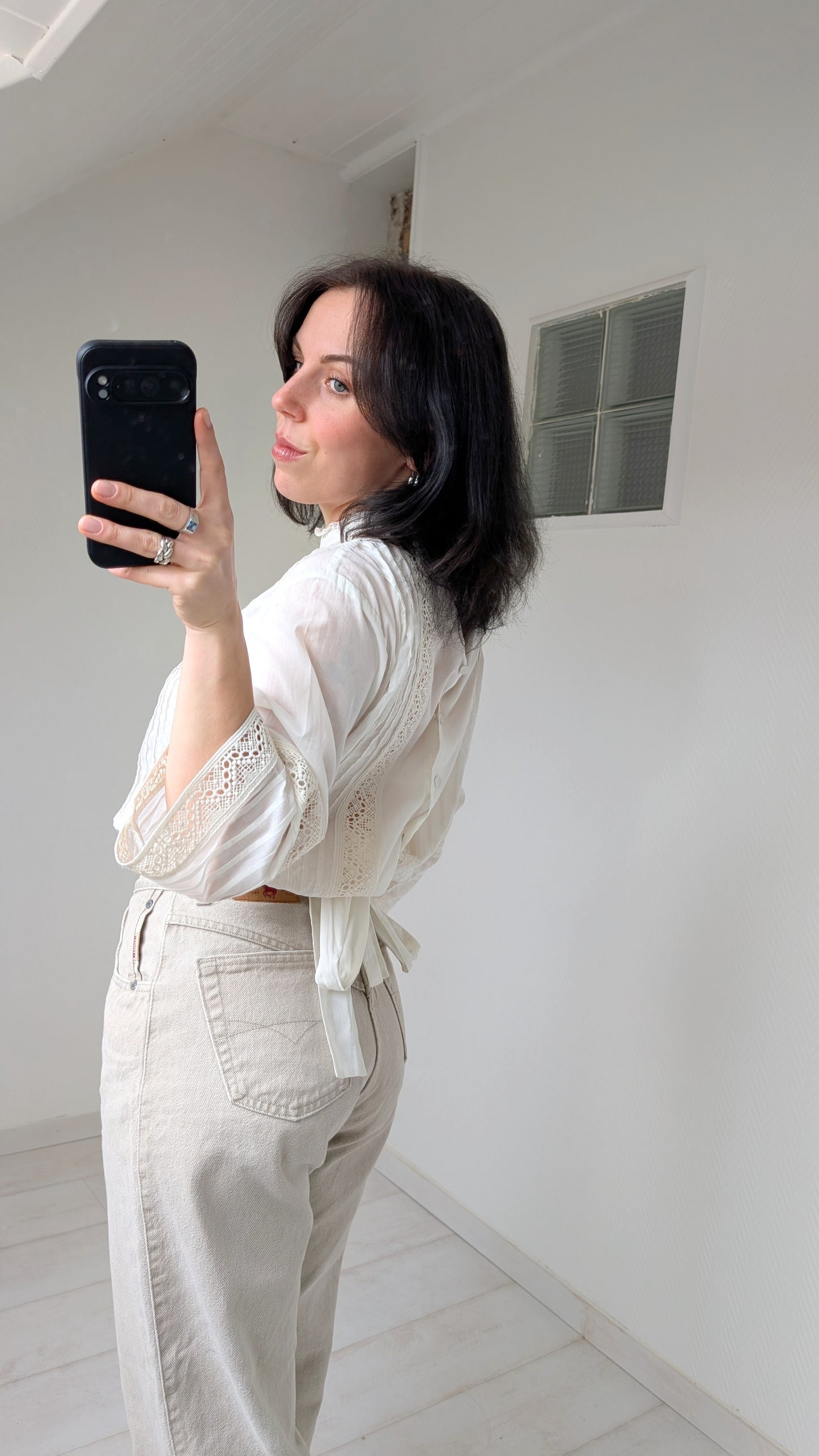 Blouse coton broderies T 36-38-40