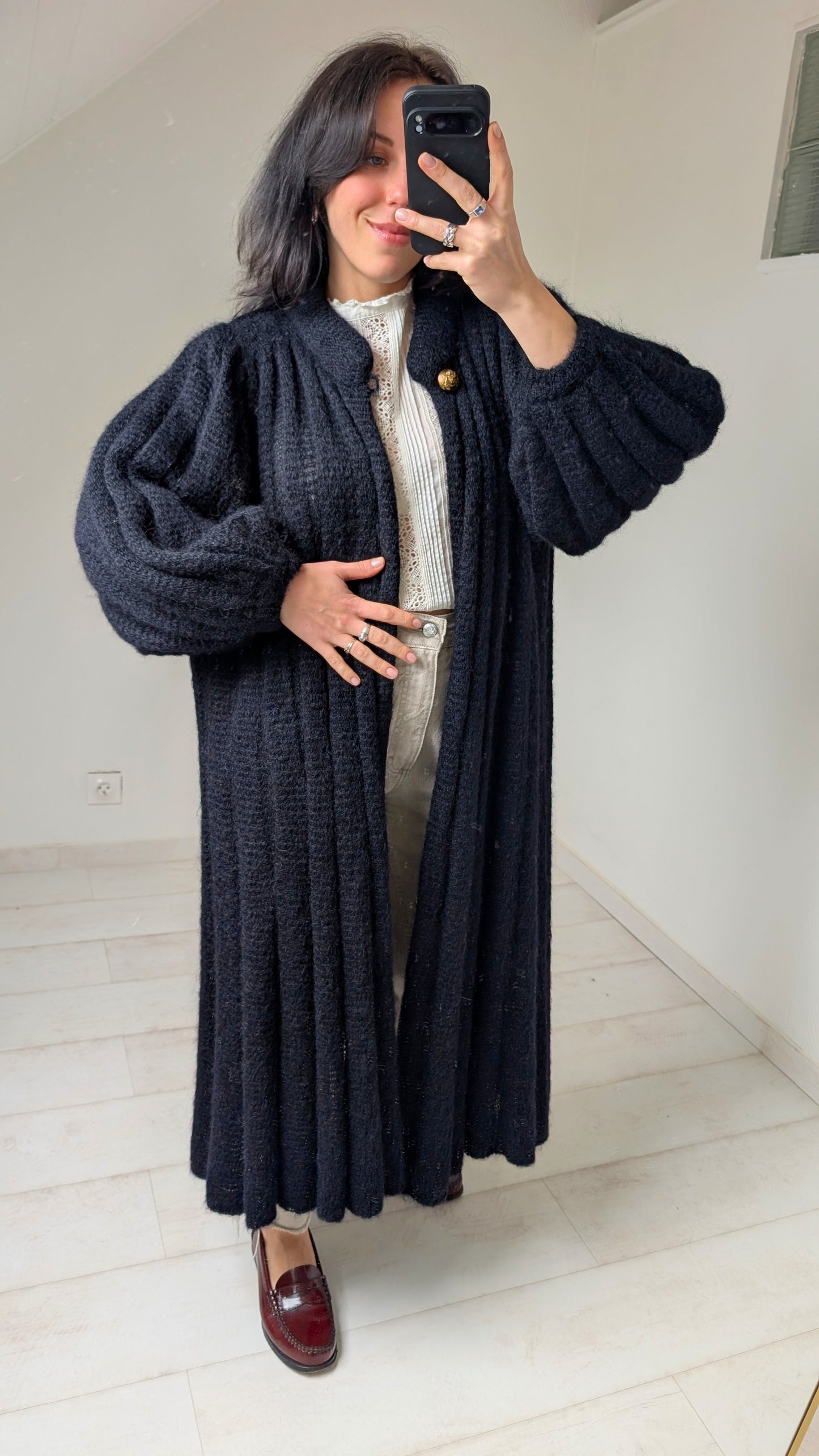 Cardigan fait main mohair 80s du 34 au 42