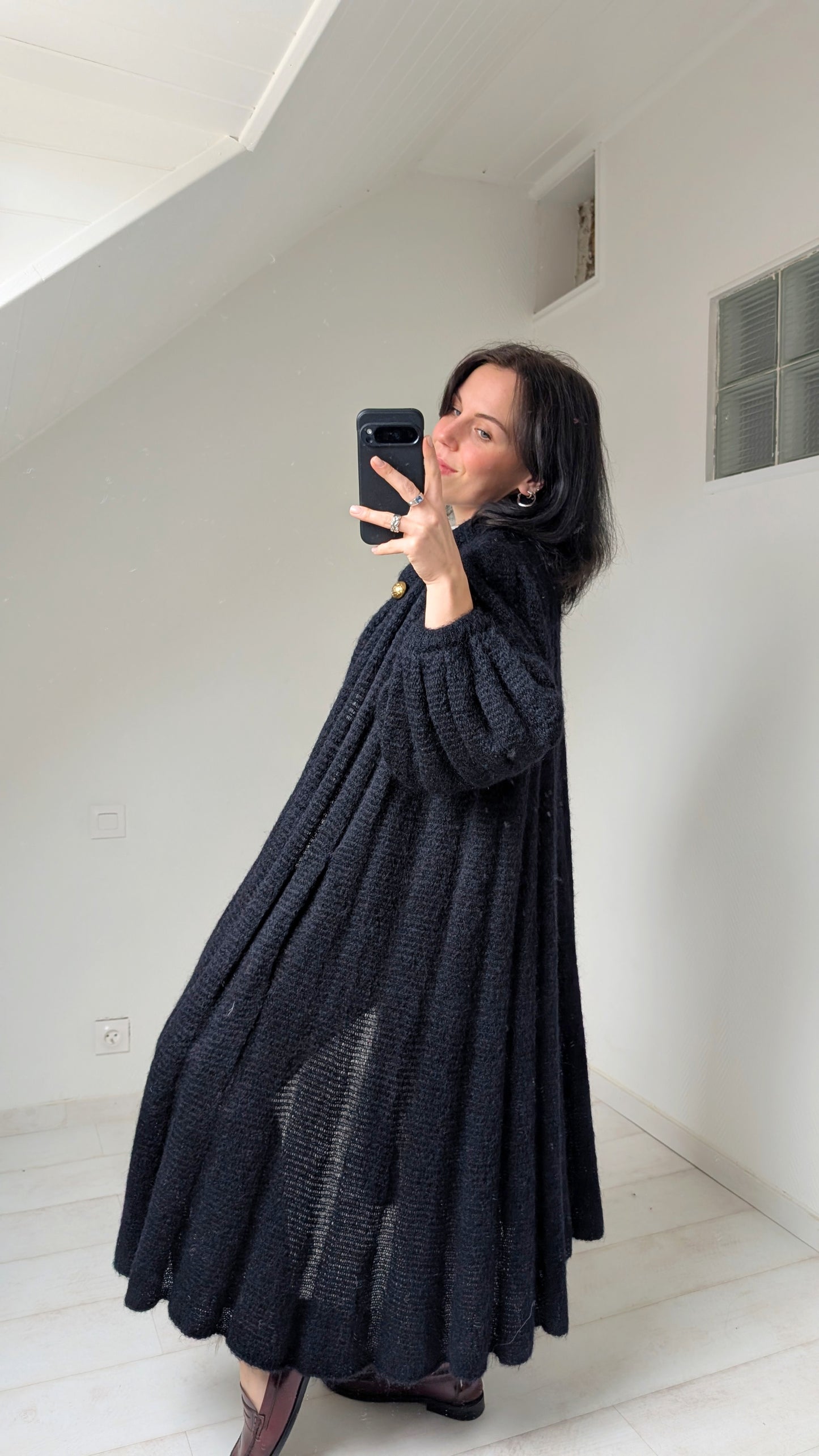 Cardigan fait main mohair 80s du 34 au 42