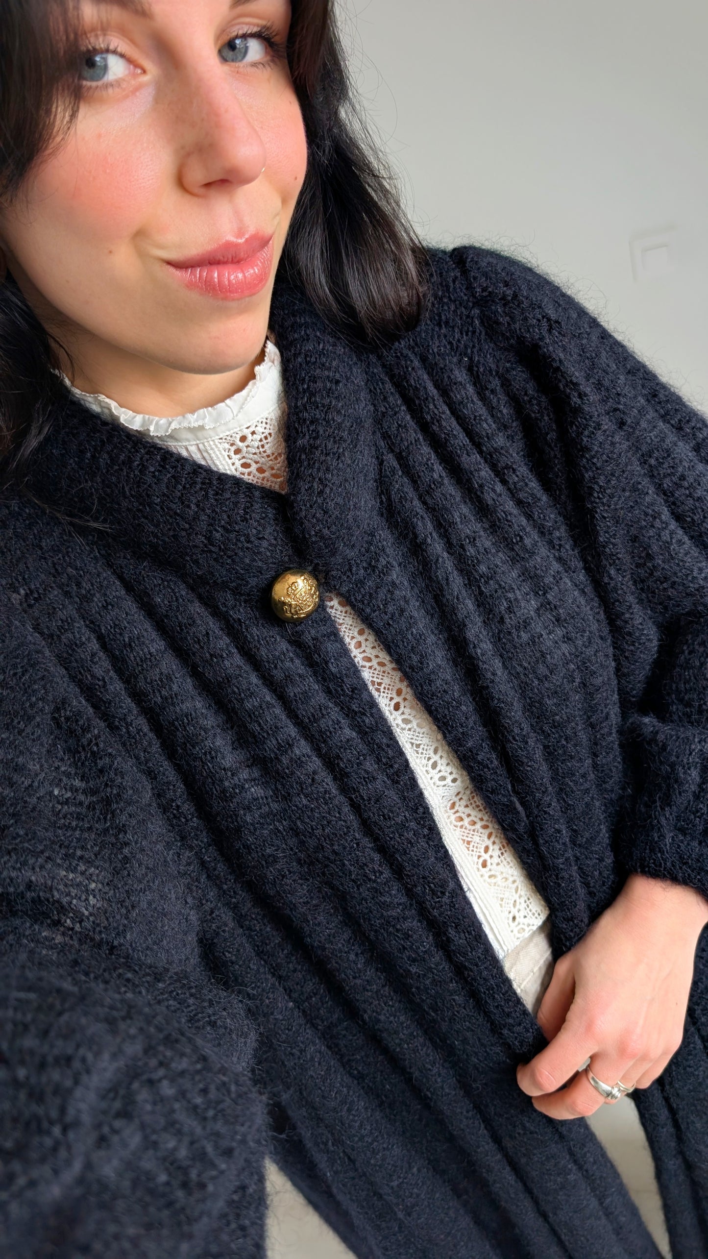 Cardigan fait main mohair 80s du 34 au 42