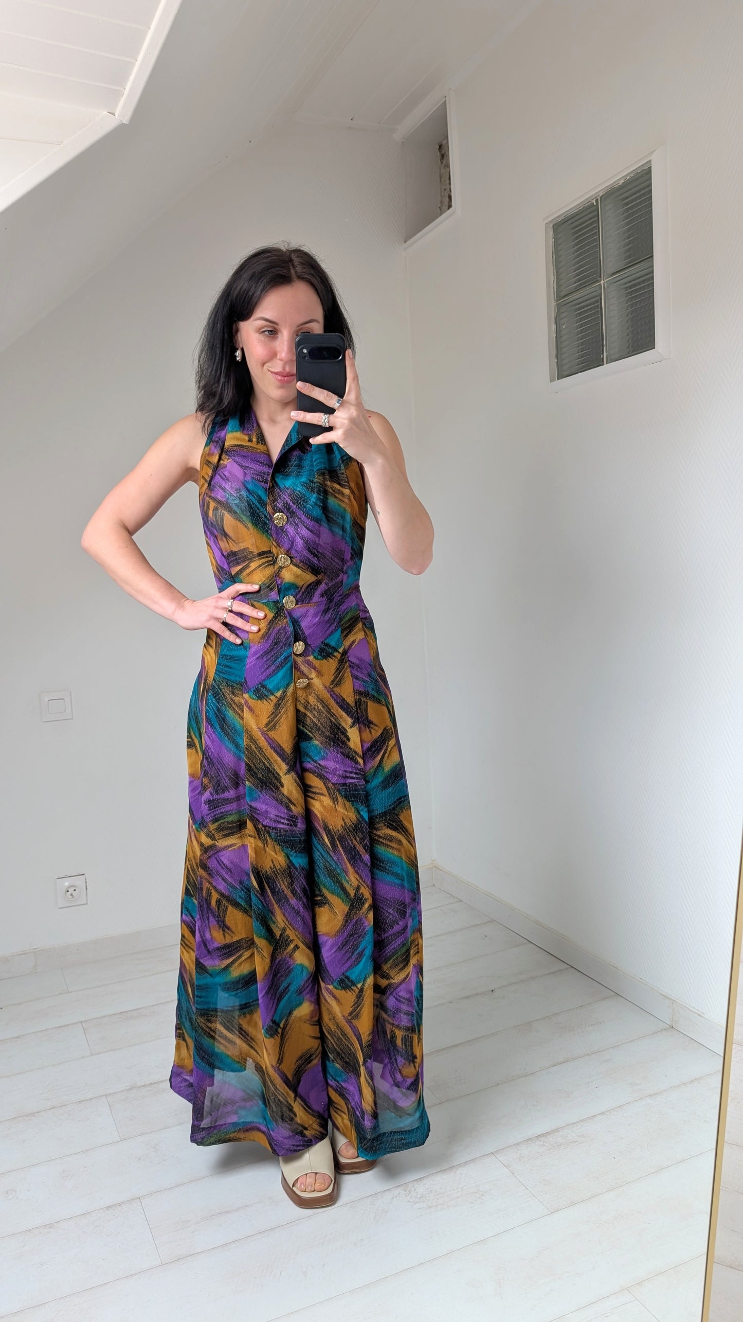 Combinaison soie 80s T36