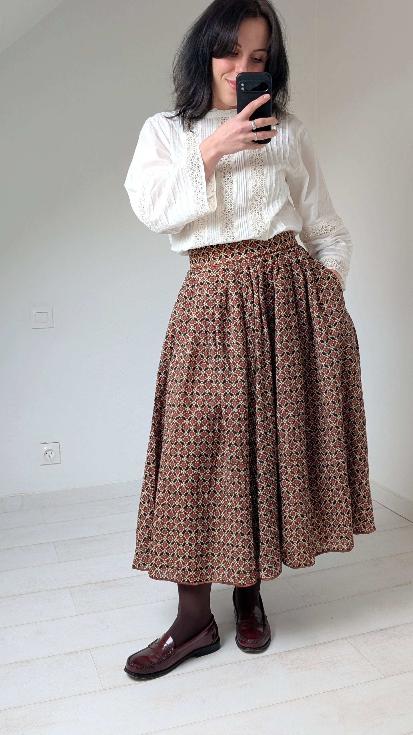 Jupe midi laine douce T36